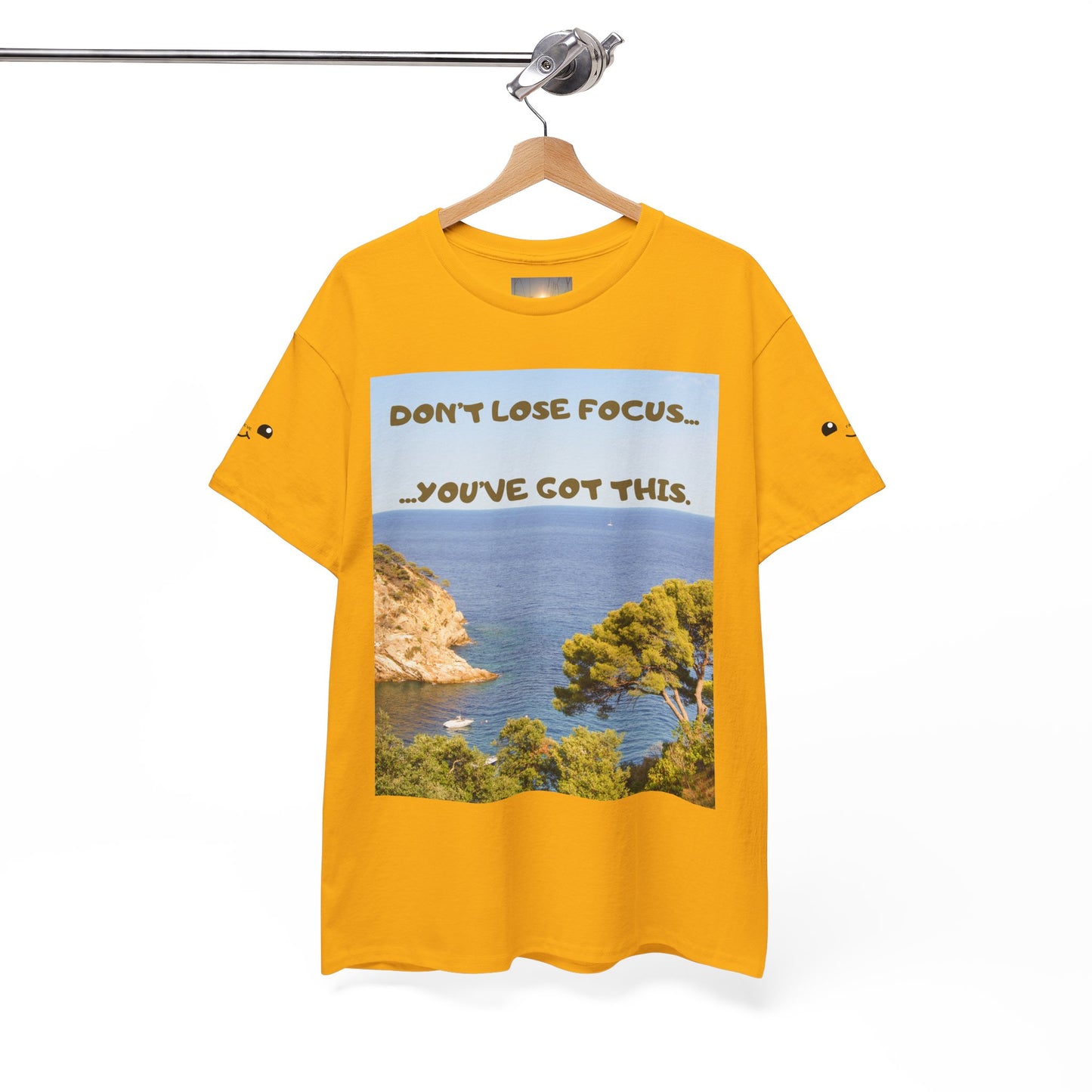 Motivational Tee — "Don't Lose Focus, You've Got This" Beach Graphic