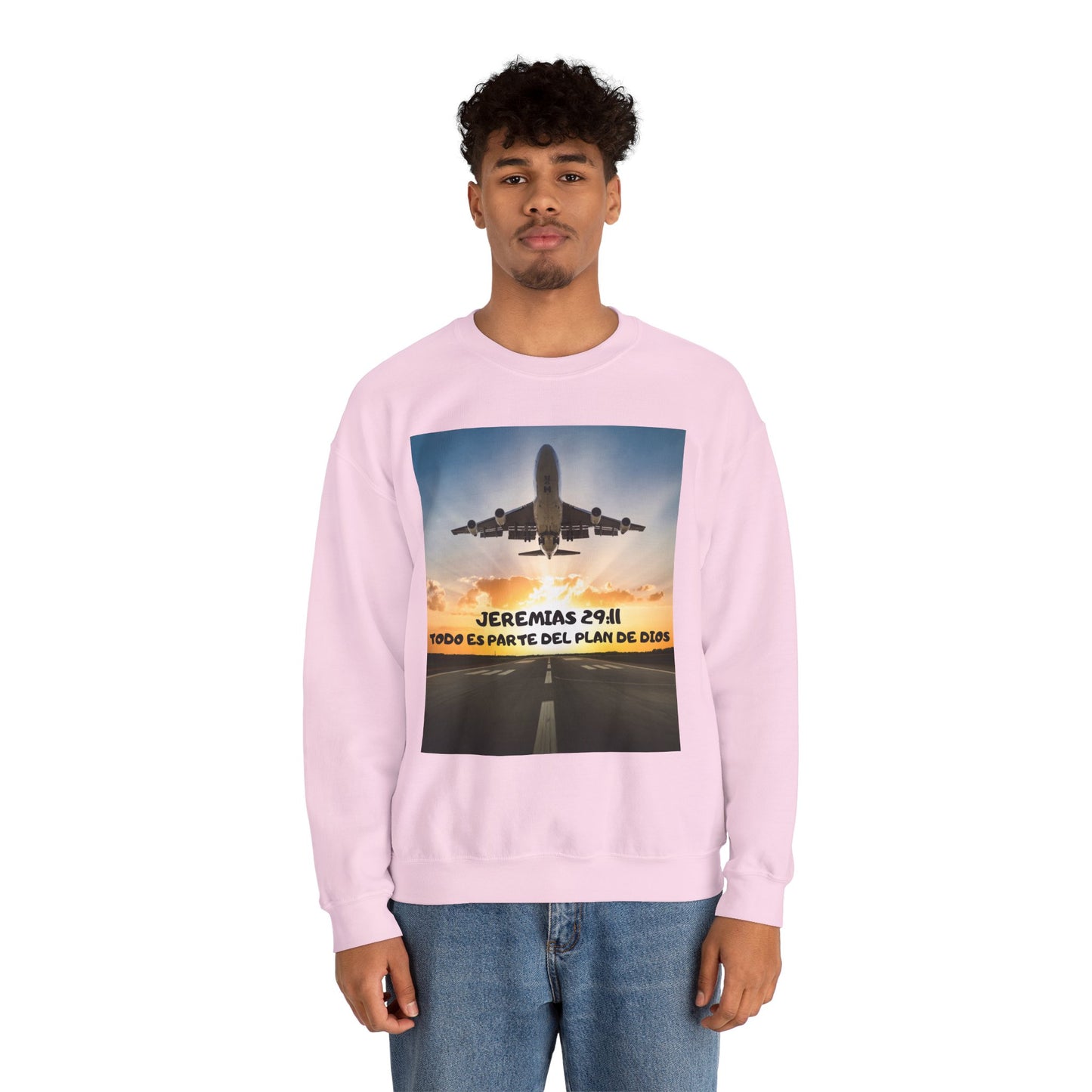 Christian Sweatshirt — Jeremías 29:11 & Mateo 28:20 Inspirational Crewneck
