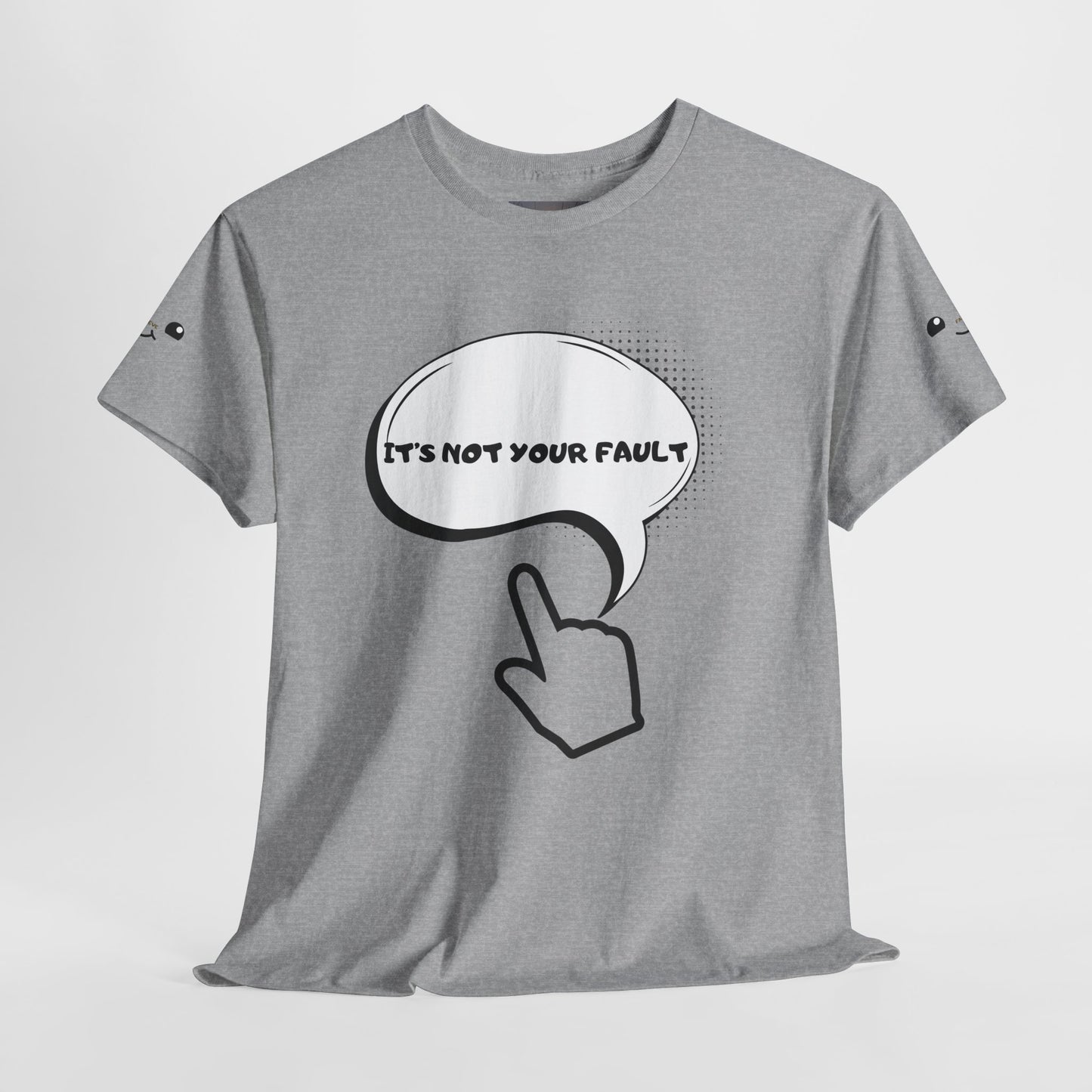 Graphic Tee — "It's Not Your Fault" Comic-Style Pointing Design