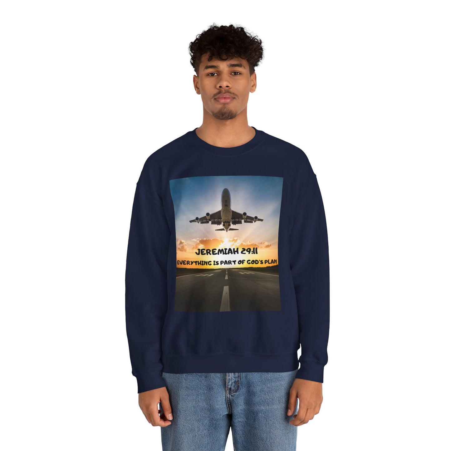 "Jeremiah 29:11 / Matthew 28:20" Christian Crewneck Inspirational Bible Verse Sweatshirt