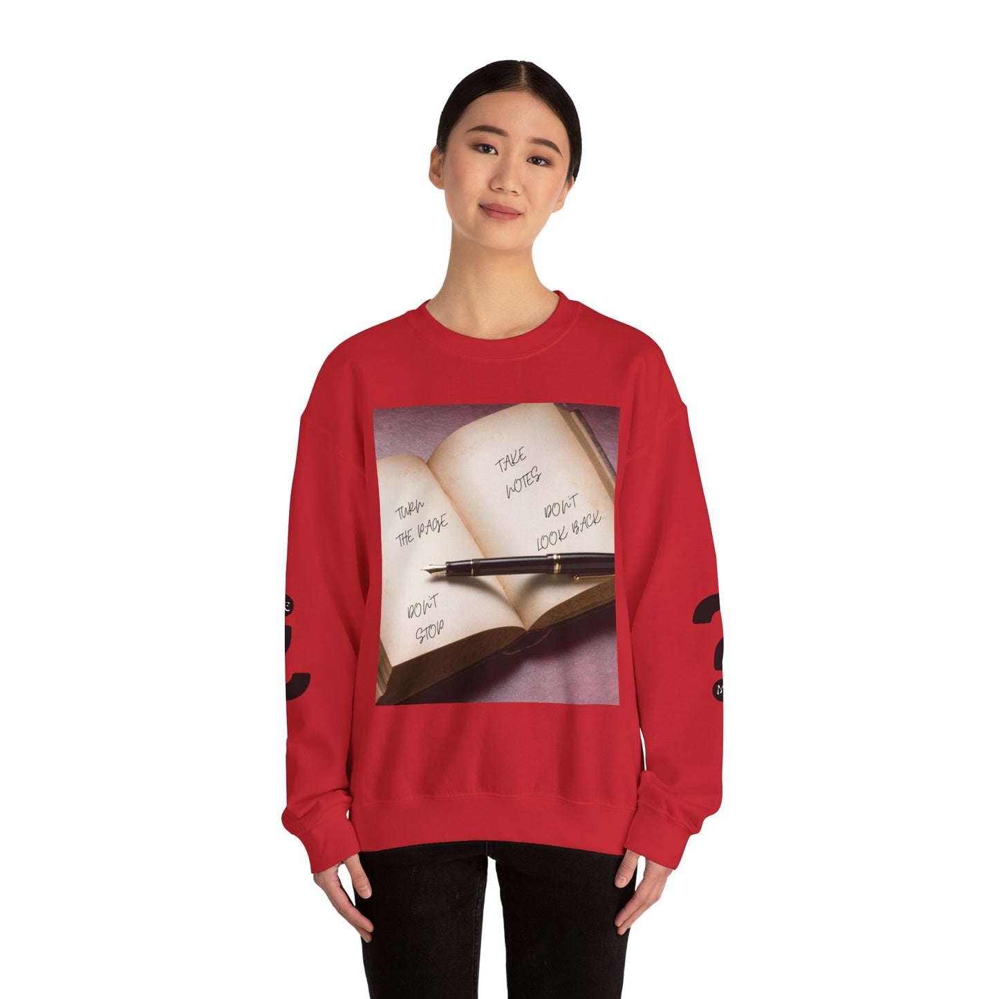 TURN THE PAGE Inspirational Sweatshirt for Note-Takers, Cozy Crewneck, Motivational Gift, Book Lovers, Back-to-School Apparel