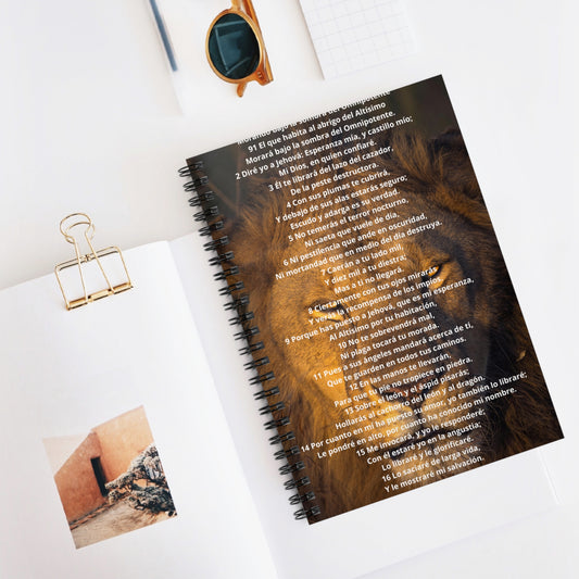 SALMO 91 Inspirational Lion Spiral Notebook for Creative Minds, Motivational Journal, Artistic Stationery, Unique Gift for Students, Writing [...]