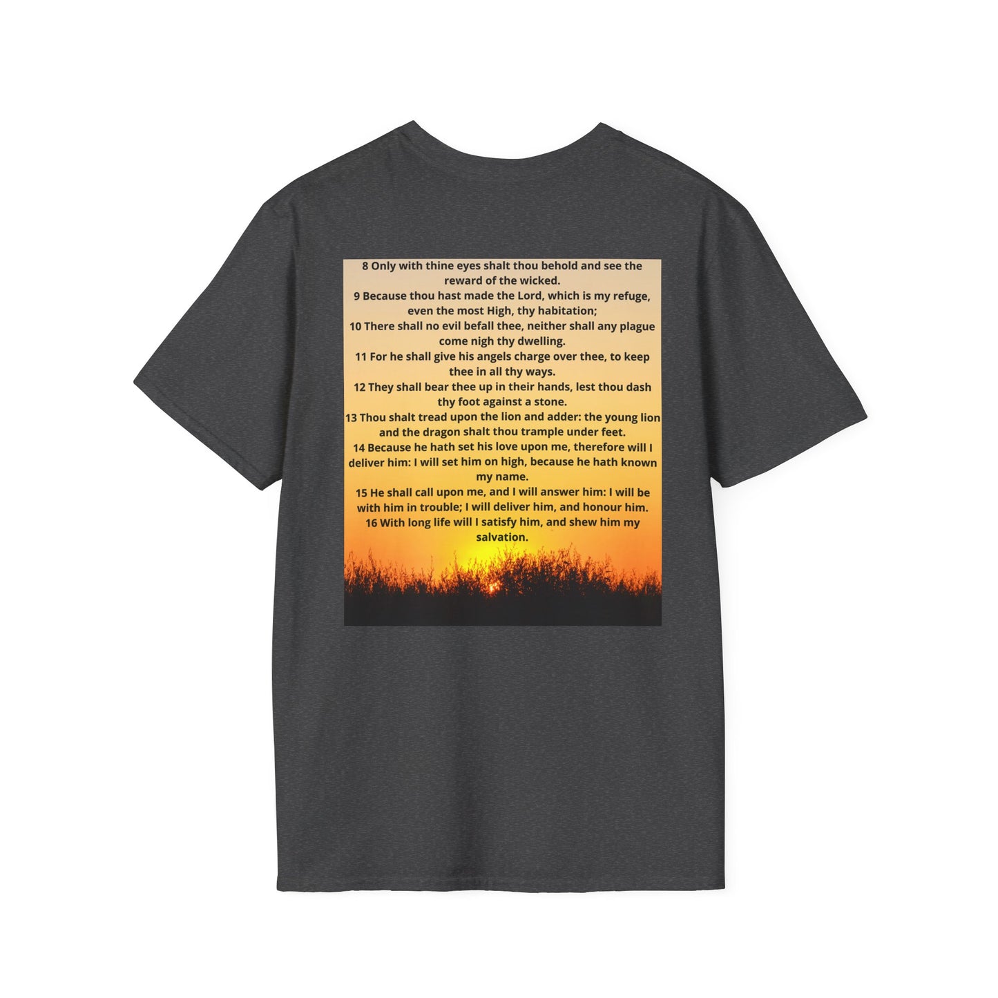 PSALM 91 Inspirational Lion T-Shirt, Motivational Tee, Unisex Quote Shirt, Positive Vibes Wear, Nature Lover Gift