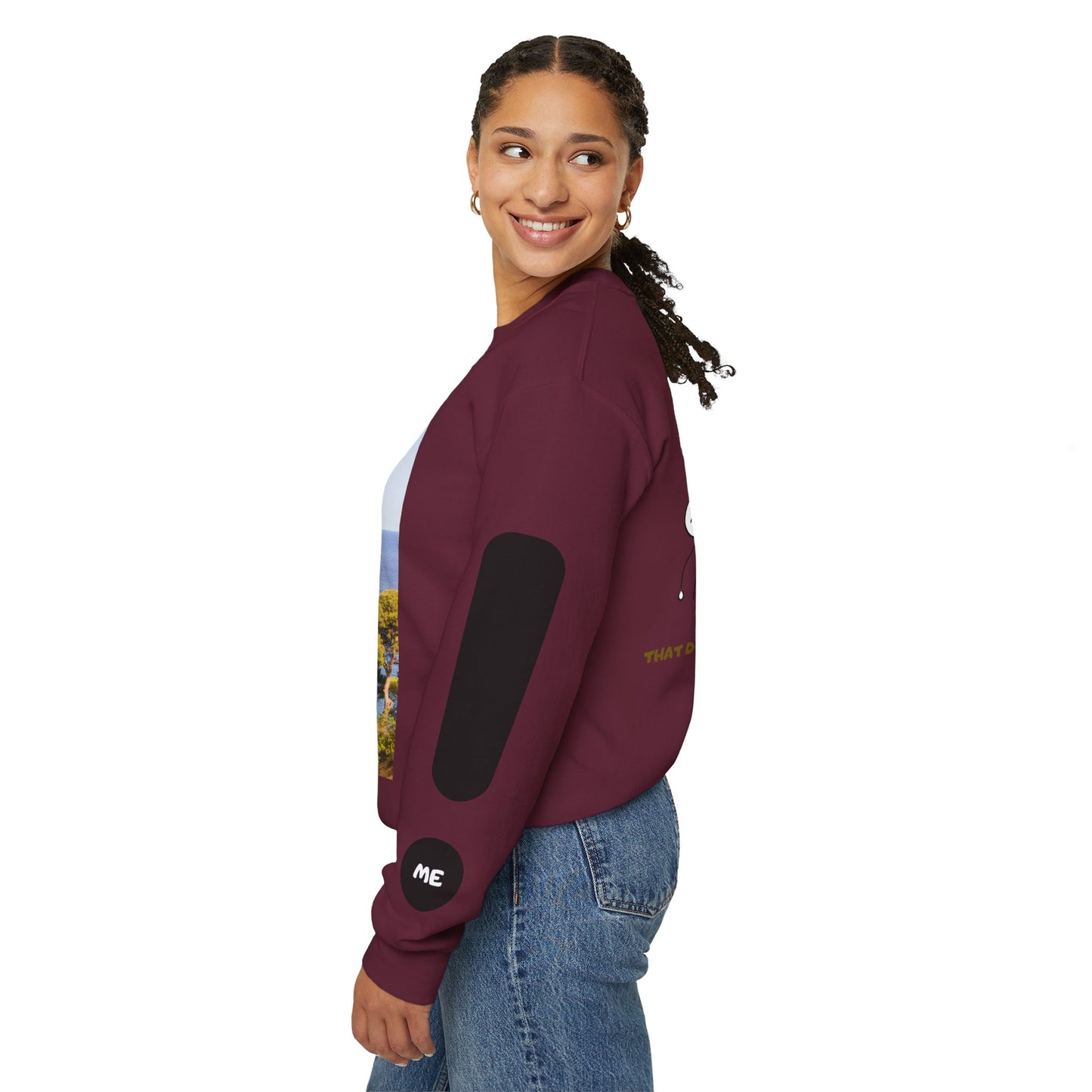 Motivational Crewneck Sweatshirt – "Don't Lose Focus… You've Got This" Scenic Design