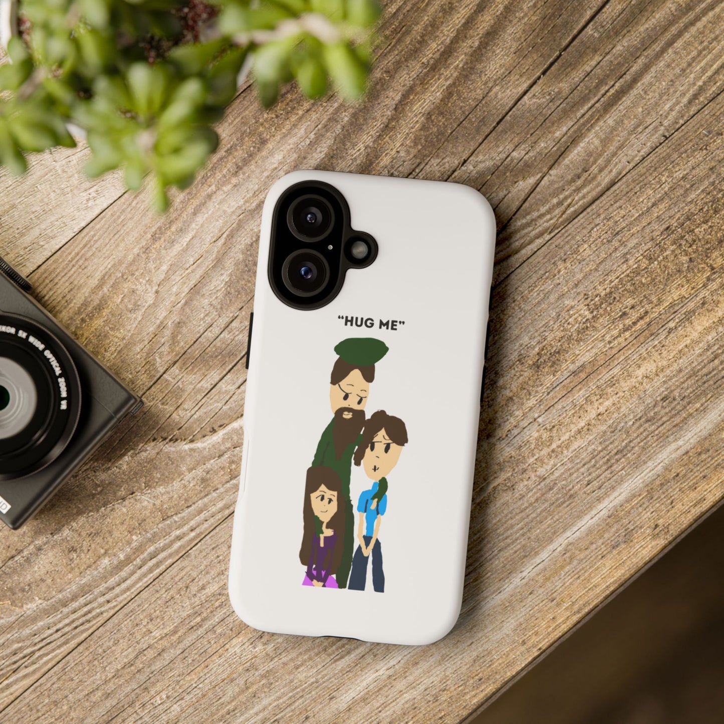ISAAC IDYER ARTS Cute Hug Me Phone Case, Tough Phone Cover, Family Love Gift, Cartoon Design Case, Fun Accessory for Friends and Family