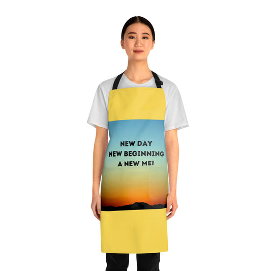 NEW DAY NEW BEGINNING A NEW ME Apron (AOP)