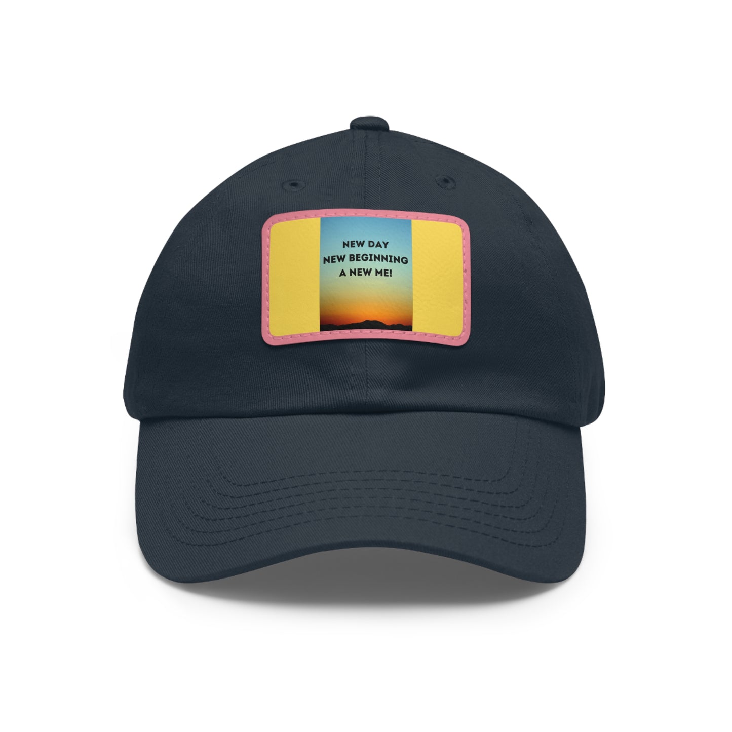 NEW DAY NEW BEGINNING A NEW ME Hat with Leather Patch (Rectangle)