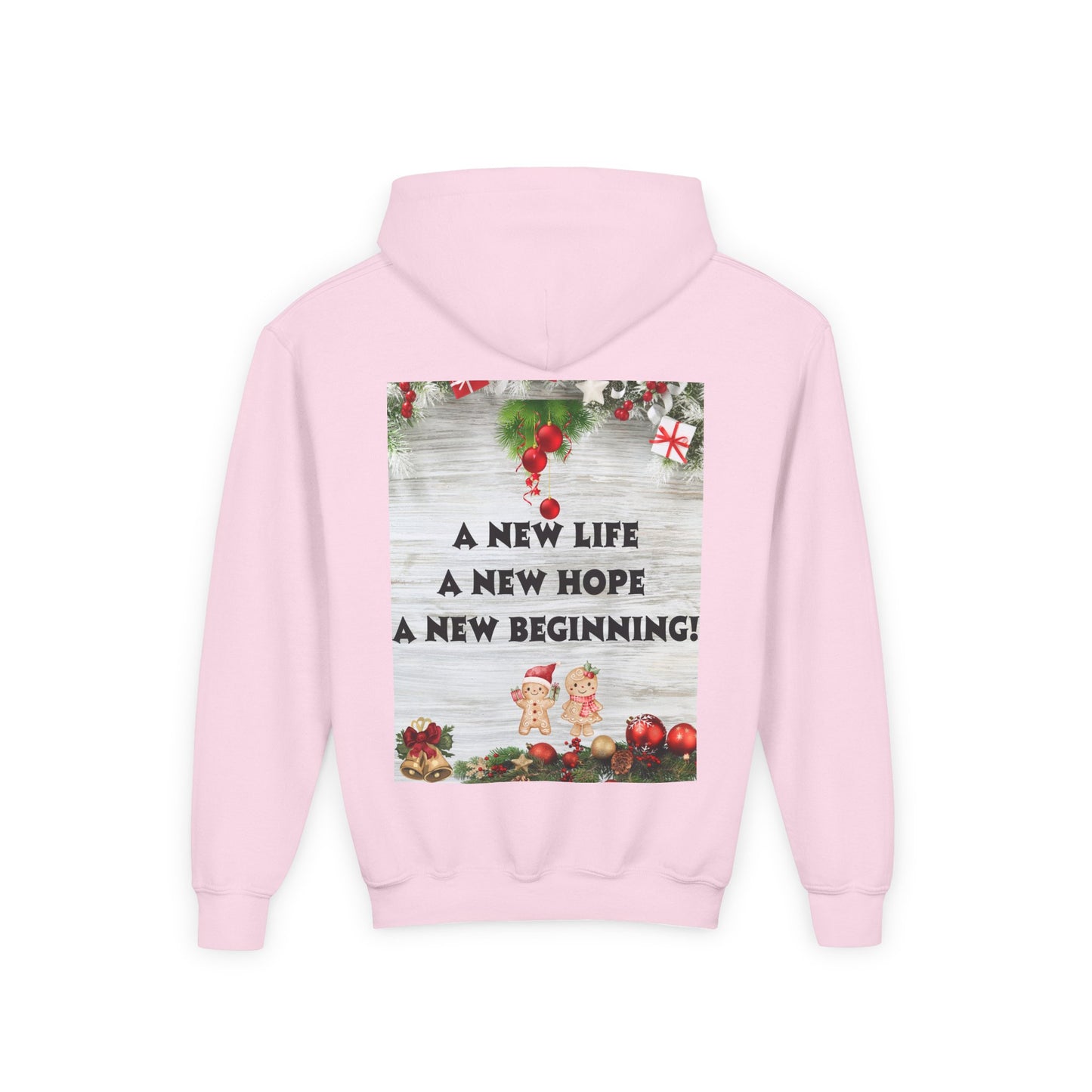 Youth Hooded Sweatshirt - Christmas Cheer, Cozy Holiday Gift, Festive Sweatshirt for Kids, Seasonal Wear, New Year Celebration