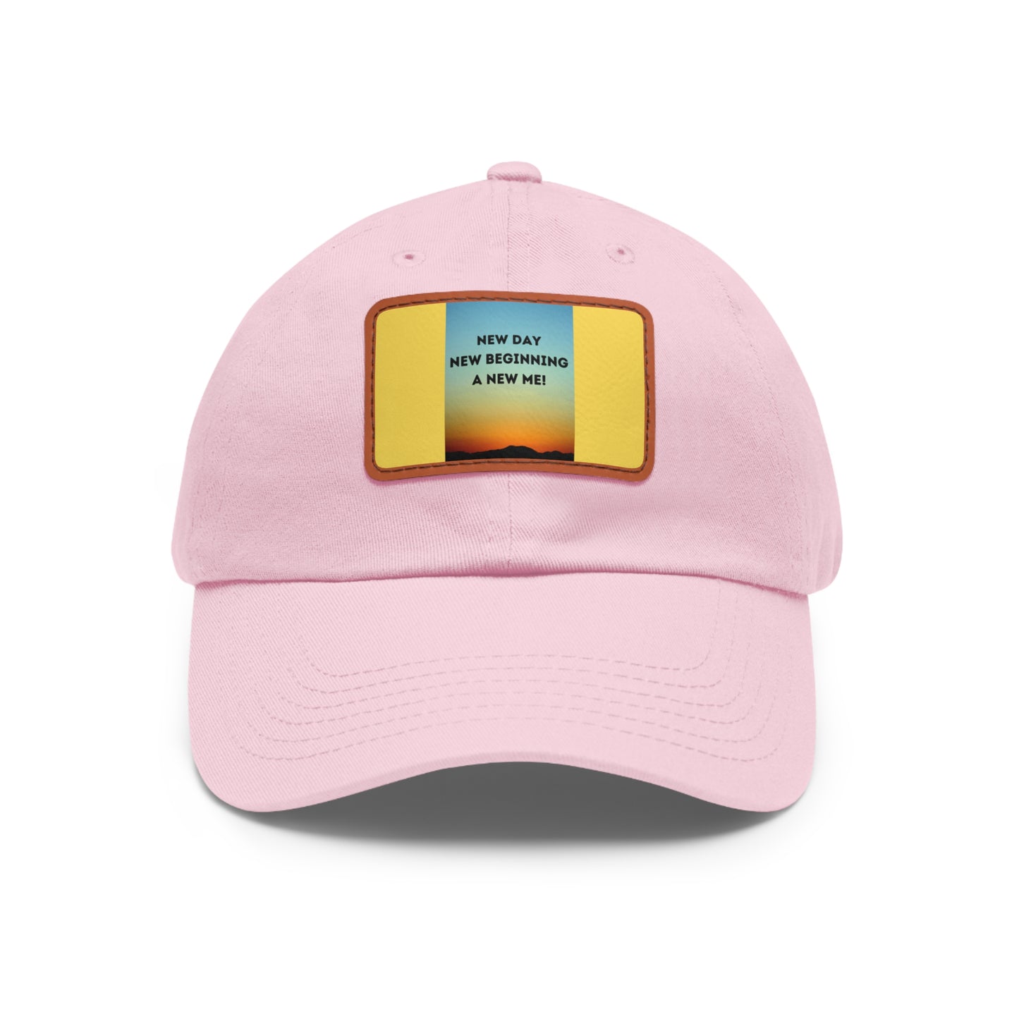 NEW DAY NEW BEGINNING A NEW ME Hat with Leather Patch (Rectangle)