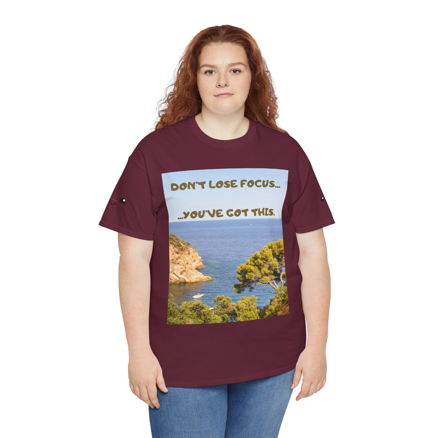 Motivational Tee — "Don't Lose Focus, You've Got This" Beach Graphic
