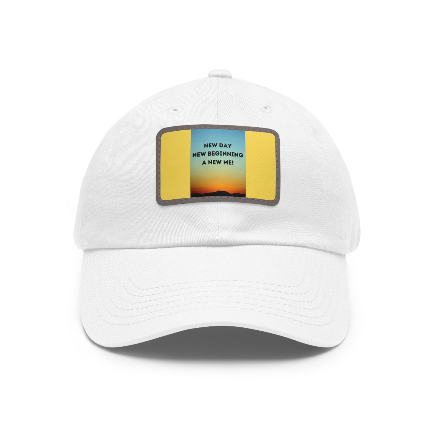 NEW DAY NEW BEGINNING A NEW ME Hat with Leather Patch (Rectangle)