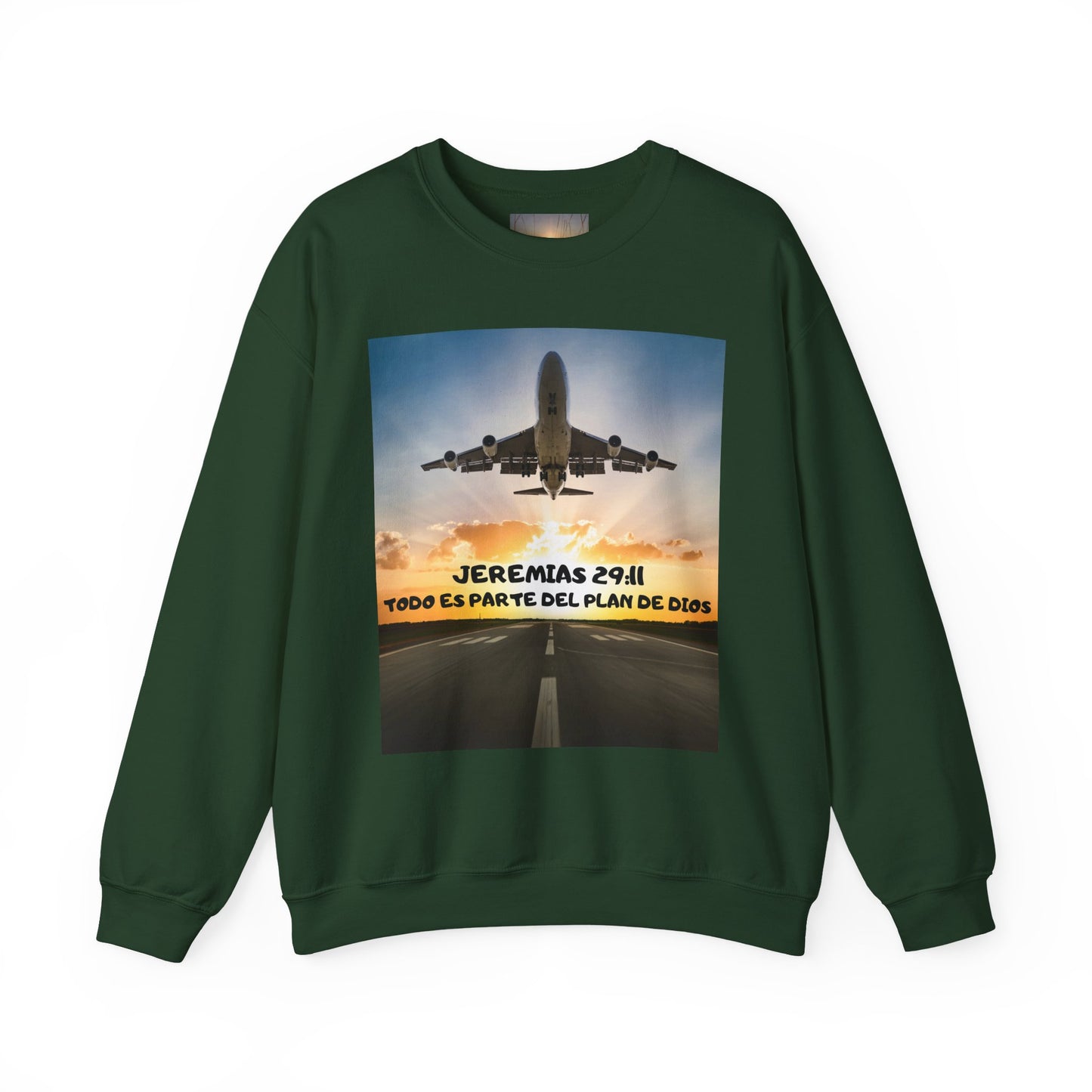 Christian Sweatshirt — Jeremías 29:11 & Mateo 28:20 Inspirational Crewneck