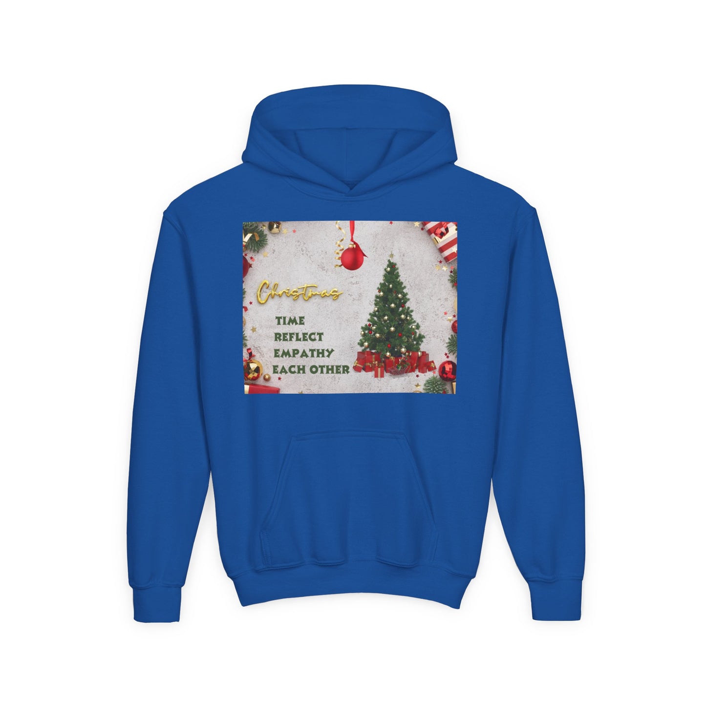 Youth Hooded Sweatshirt - Christmas Cheer, Cozy Holiday Gift, Festive Sweatshirt for Kids, Seasonal Wear, New Year Celebration
