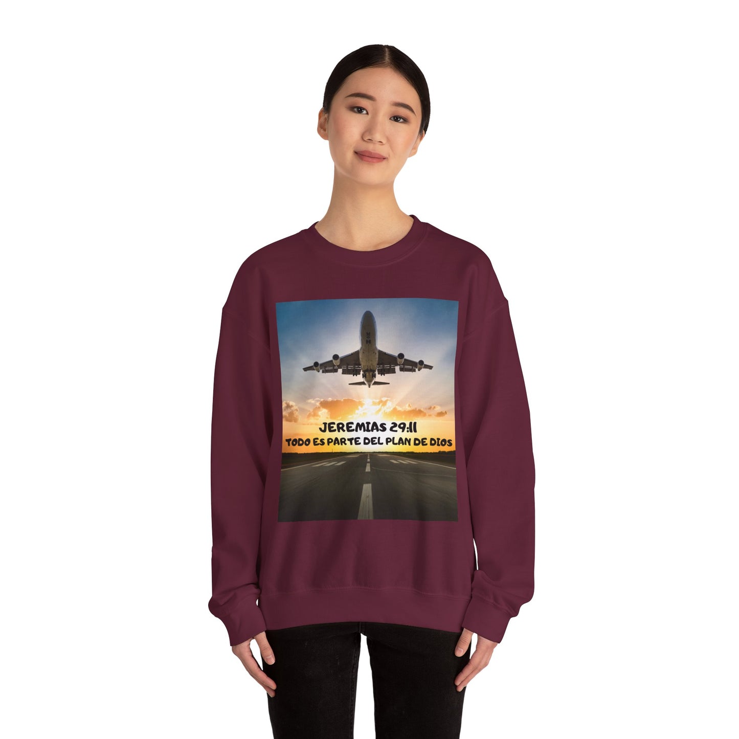 Christian Sweatshirt — Jeremías 29:11 & Mateo 28:20 Inspirational Crewneck