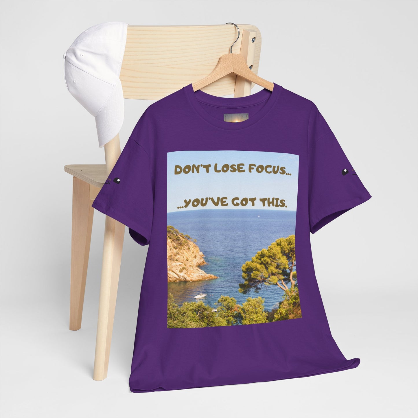 Motivational Tee — "Don't Lose Focus, You've Got This" Beach Graphic