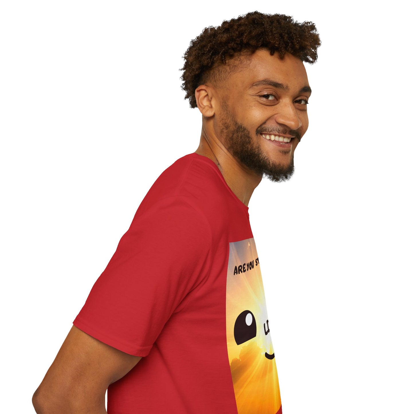 Live Smiley T-Shirt — 'Are You Still Alive?' Sunburst Positive Tee