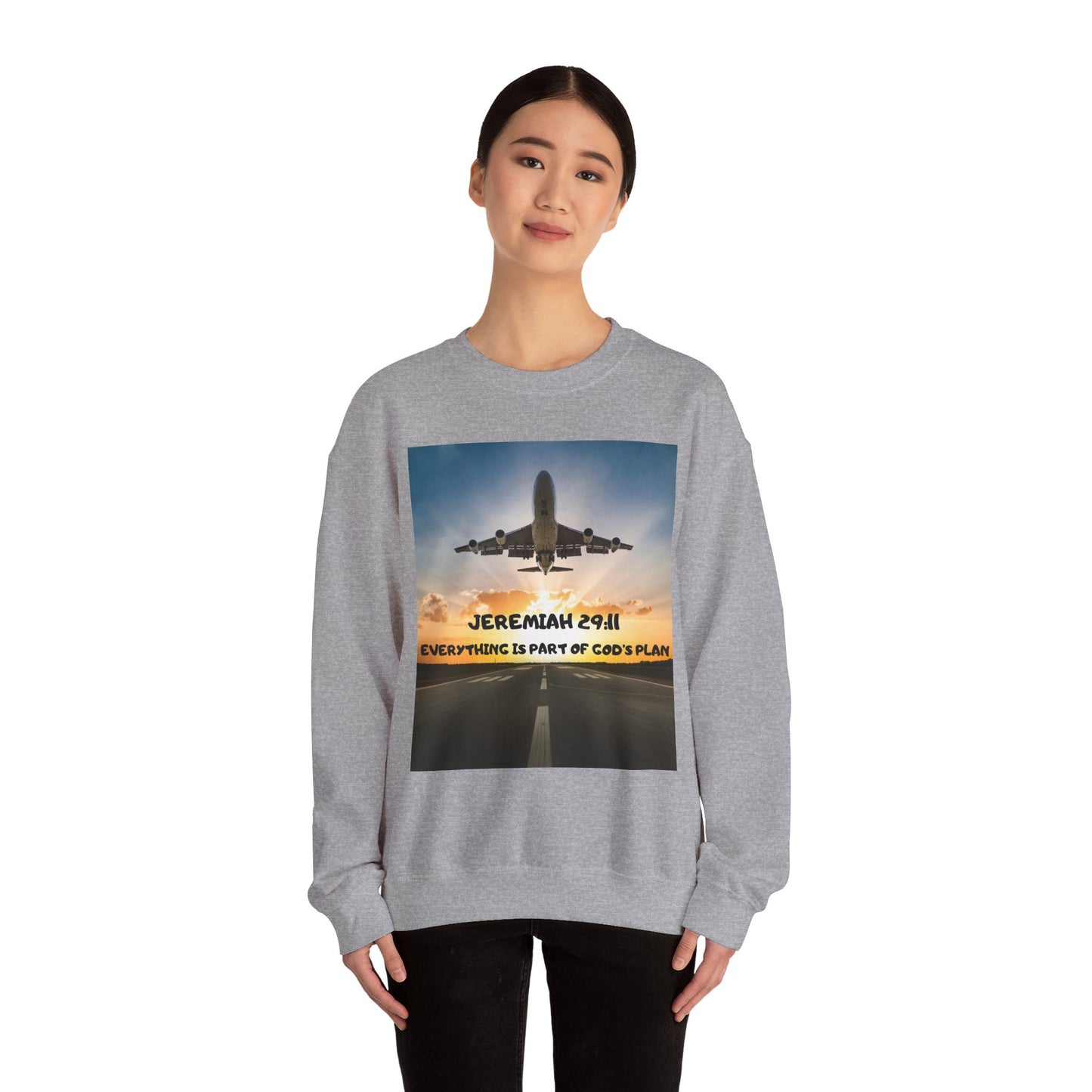 "Jeremiah 29:11 / Matthew 28:20" Christian Crewneck Inspirational Bible Verse Sweatshirt