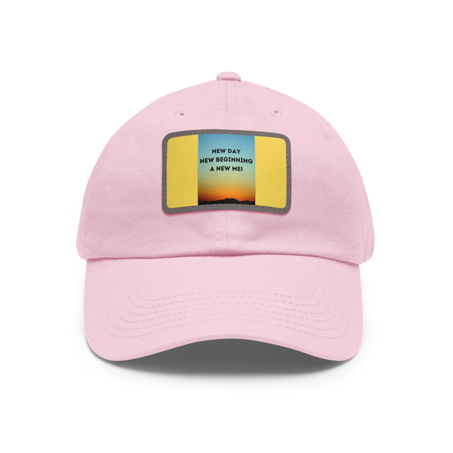 NEW DAY NEW BEGINNING A NEW ME Hat with Leather Patch (Rectangle)