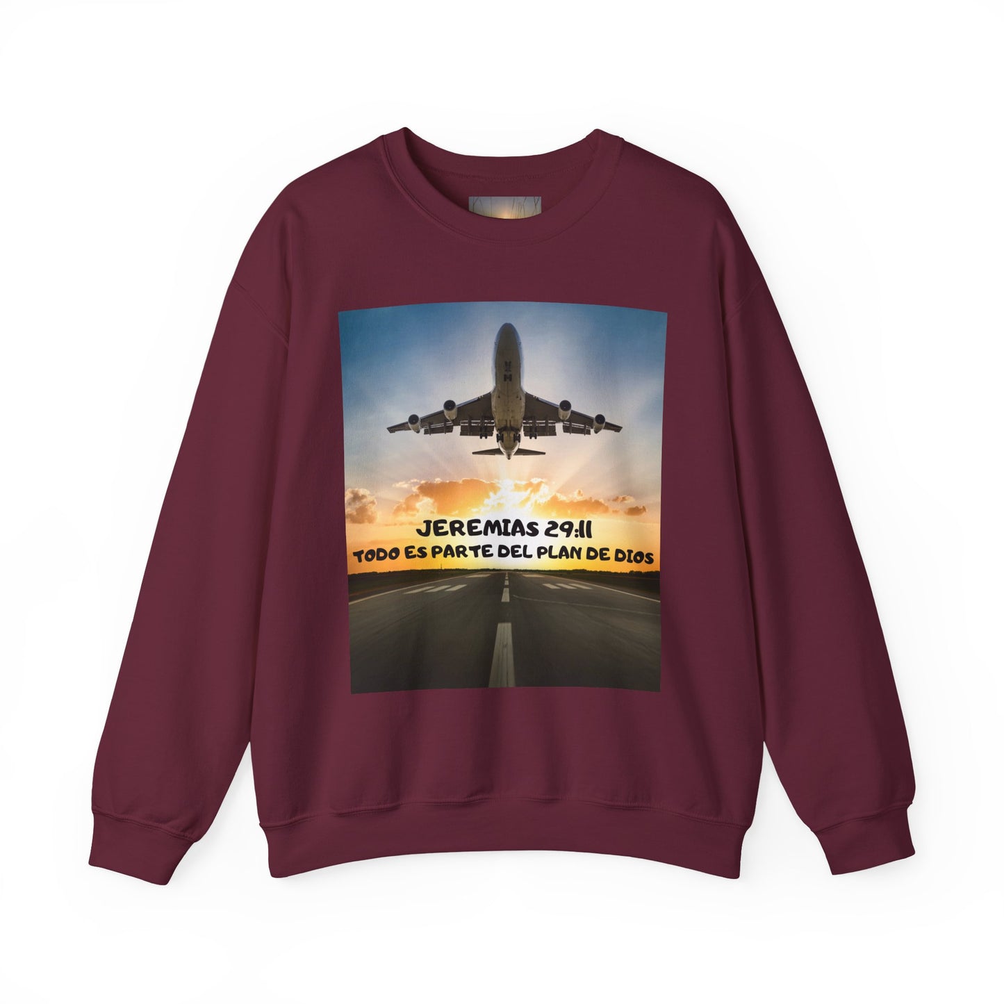 Christian Sweatshirt — Jeremías 29:11 & Mateo 28:20 Inspirational Crewneck