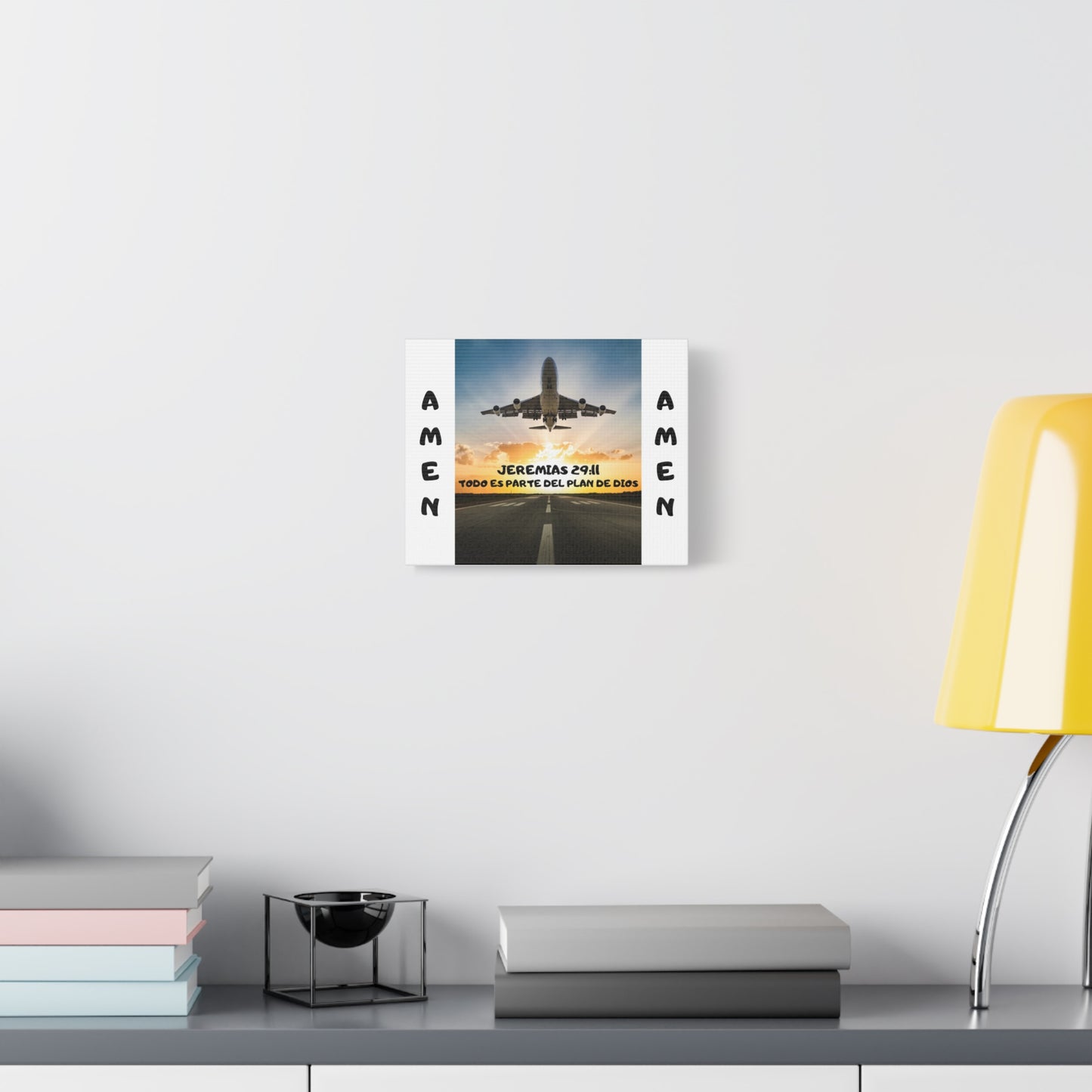 Jeremiah 29:11 ("Todo es parte del plan de Dios") Spanish Christian Airplane Wall Art