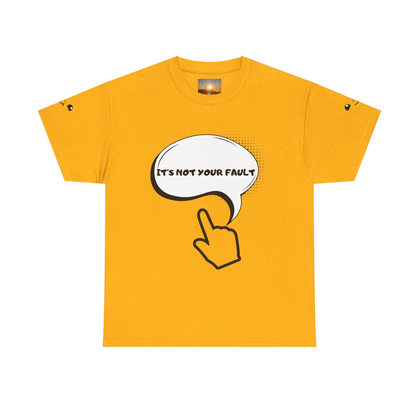 Graphic Tee — "It's Not Your Fault" Comic-Style Pointing Design