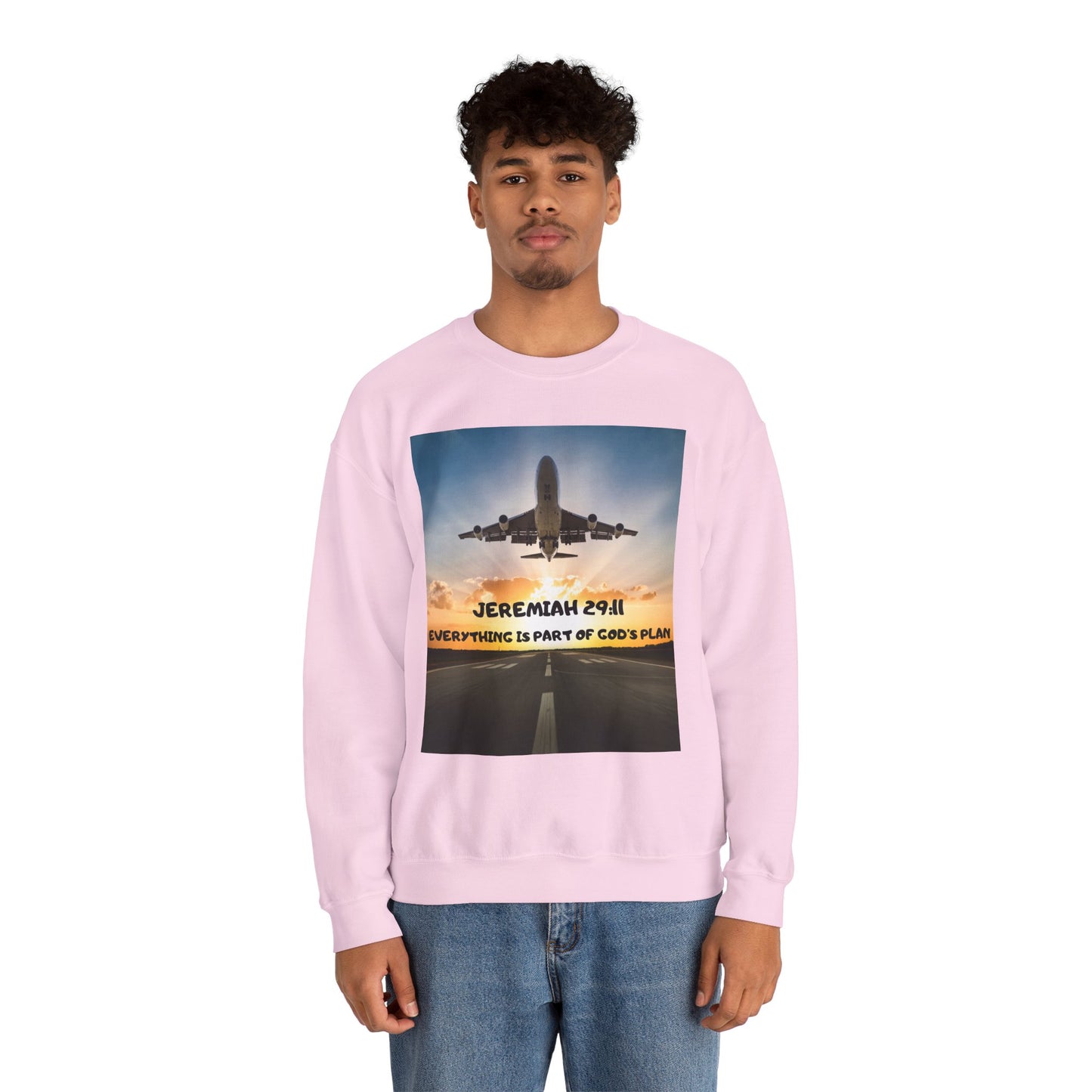 "Jeremiah 29:11 / Matthew 28:20" Christian Crewneck Inspirational Bible Verse Sweatshirt