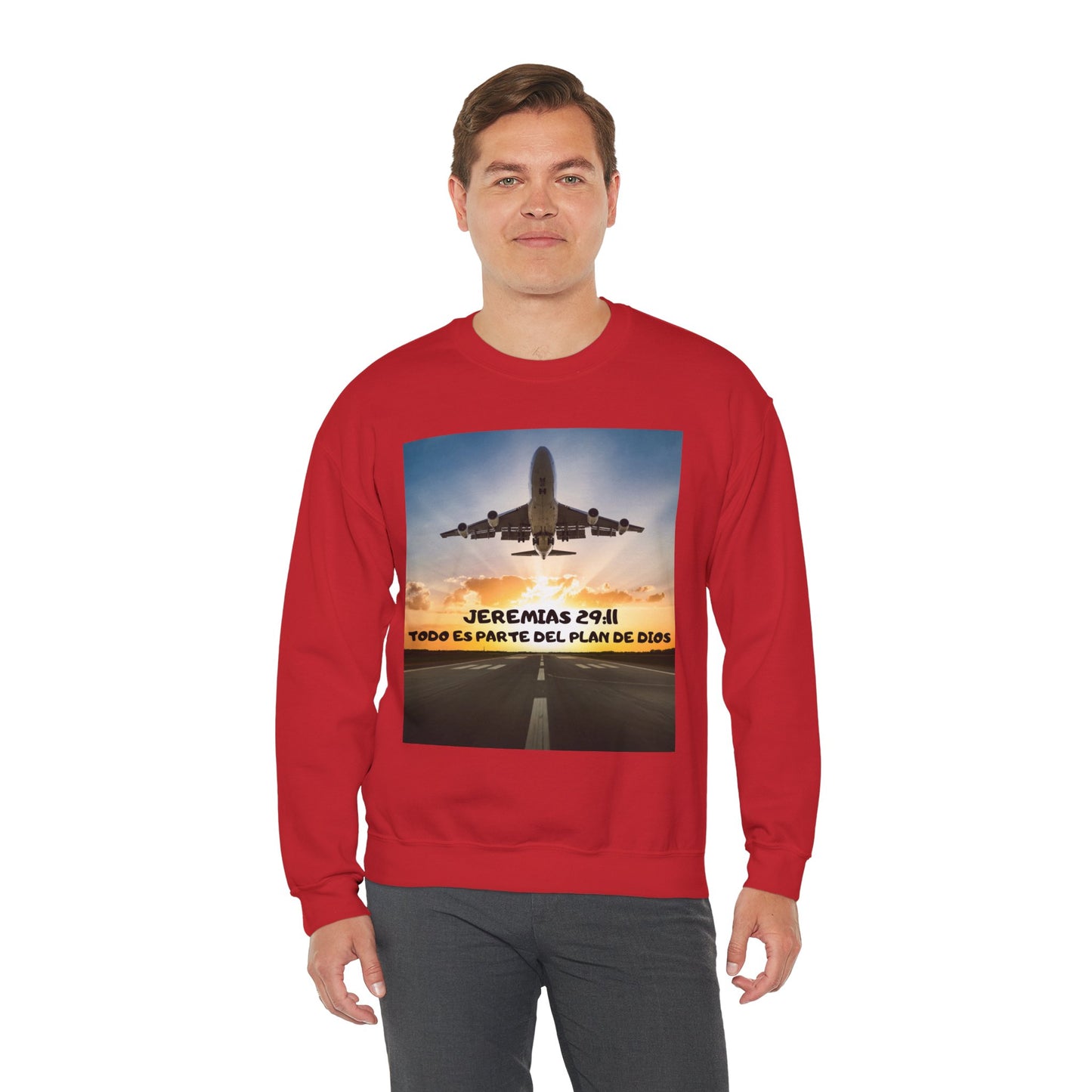 Christian Sweatshirt — Jeremías 29:11 & Mateo 28:20 Inspirational Crewneck