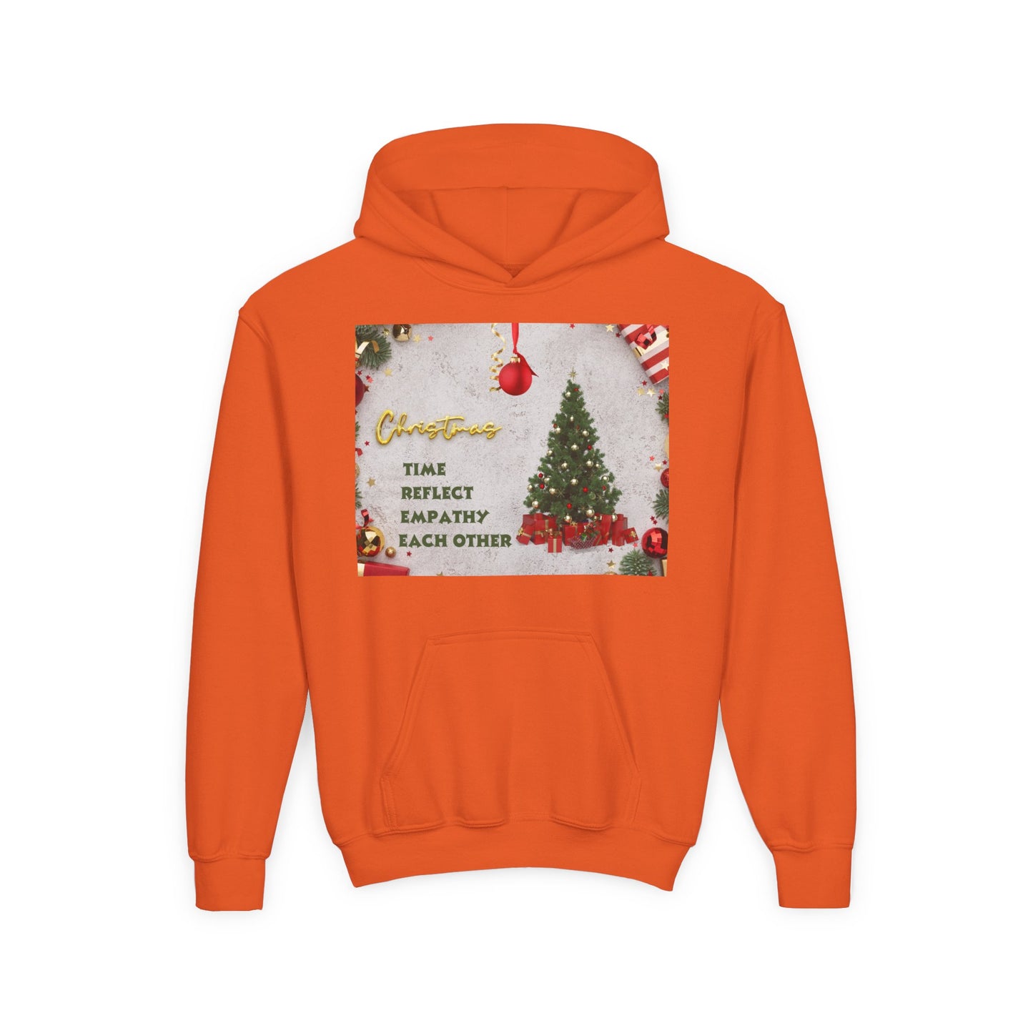 Youth Hooded Sweatshirt - Christmas Cheer, Cozy Holiday Gift, Festive Sweatshirt for Kids, Seasonal Wear, New Year Celebration