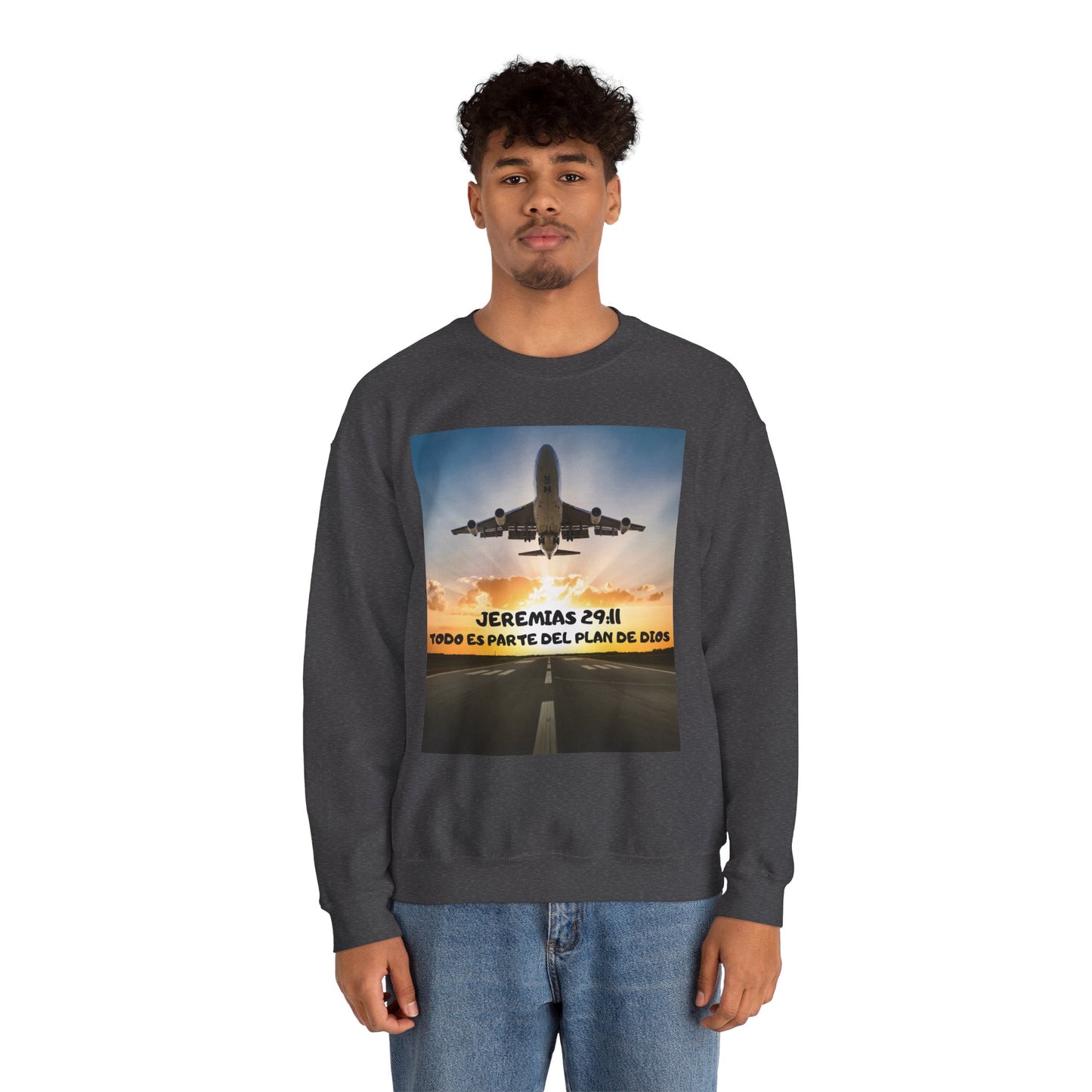 Christian Sweatshirt — Jeremías 29:11 & Mateo 28:20 Inspirational Crewneck
