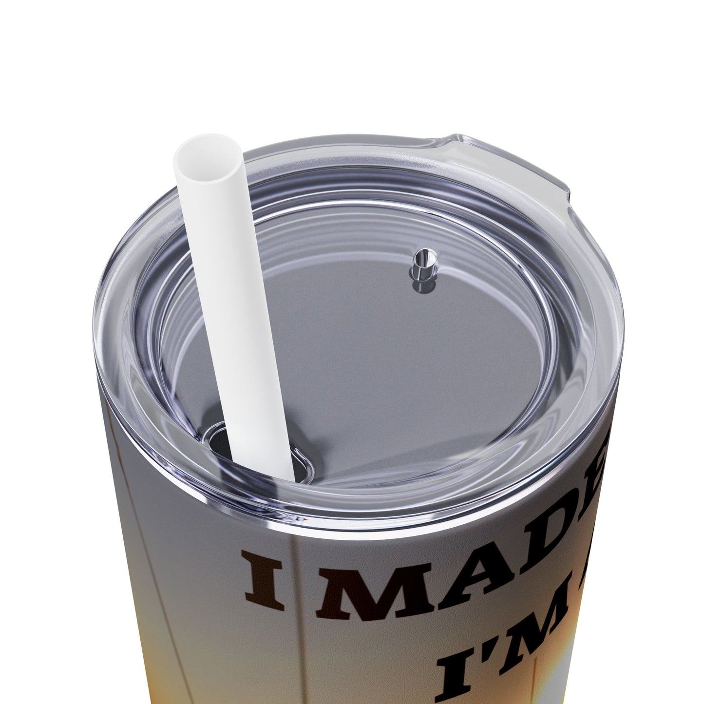 I MADE IT Inspirational Skinny Tumbler, 20oz - Motivational Drinkware for Self-Improvement, Perfect Gift for Wellness Journeys, Birthday, New Year