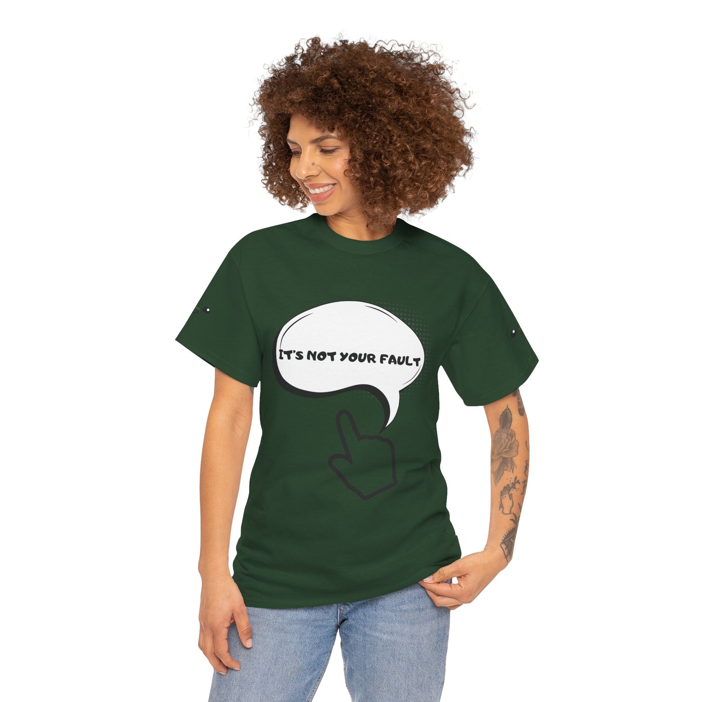 Graphic Tee — "It's Not Your Fault" Comic-Style Pointing Design