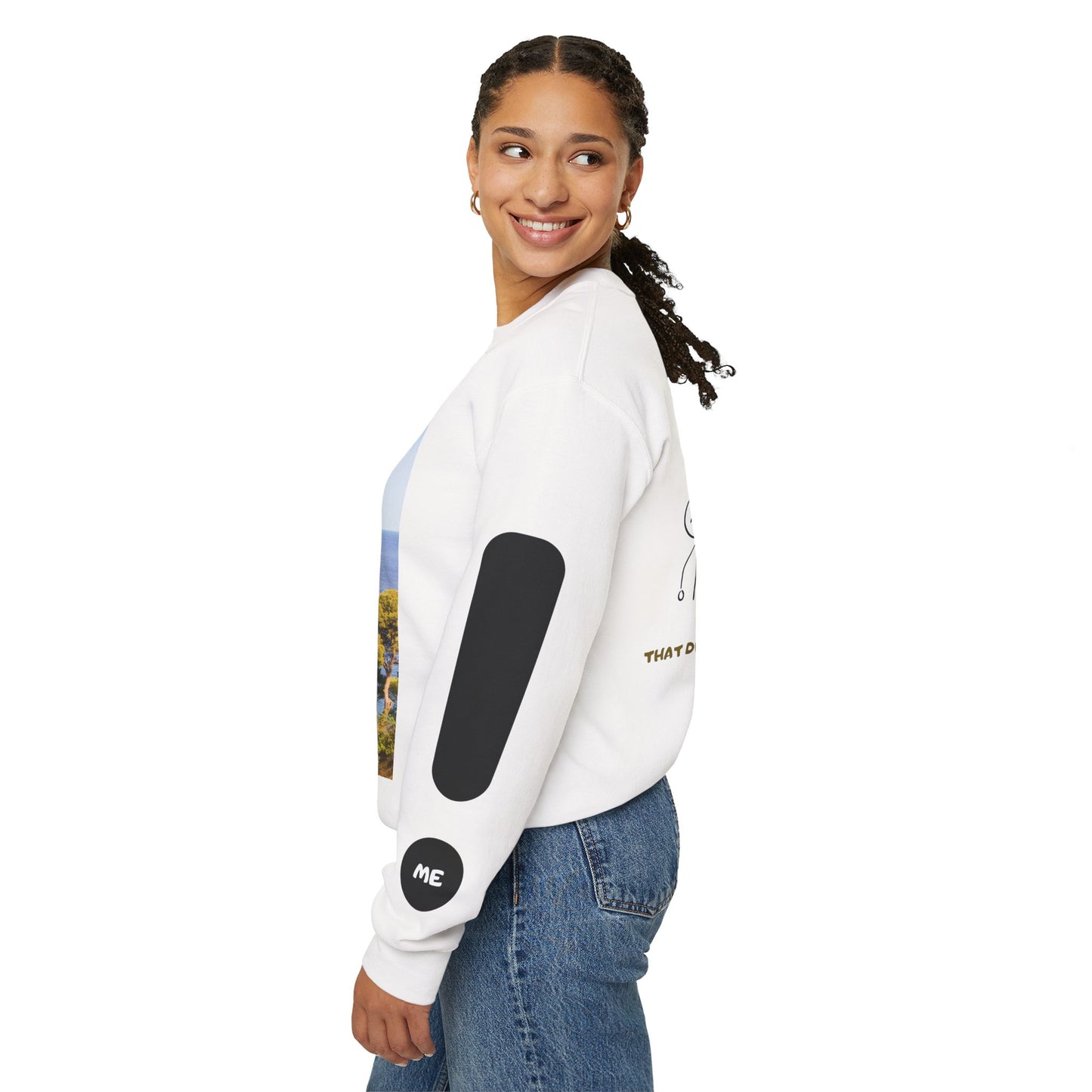 Motivational Crewneck Sweatshirt – "Don't Lose Focus… You've Got This" Scenic Design