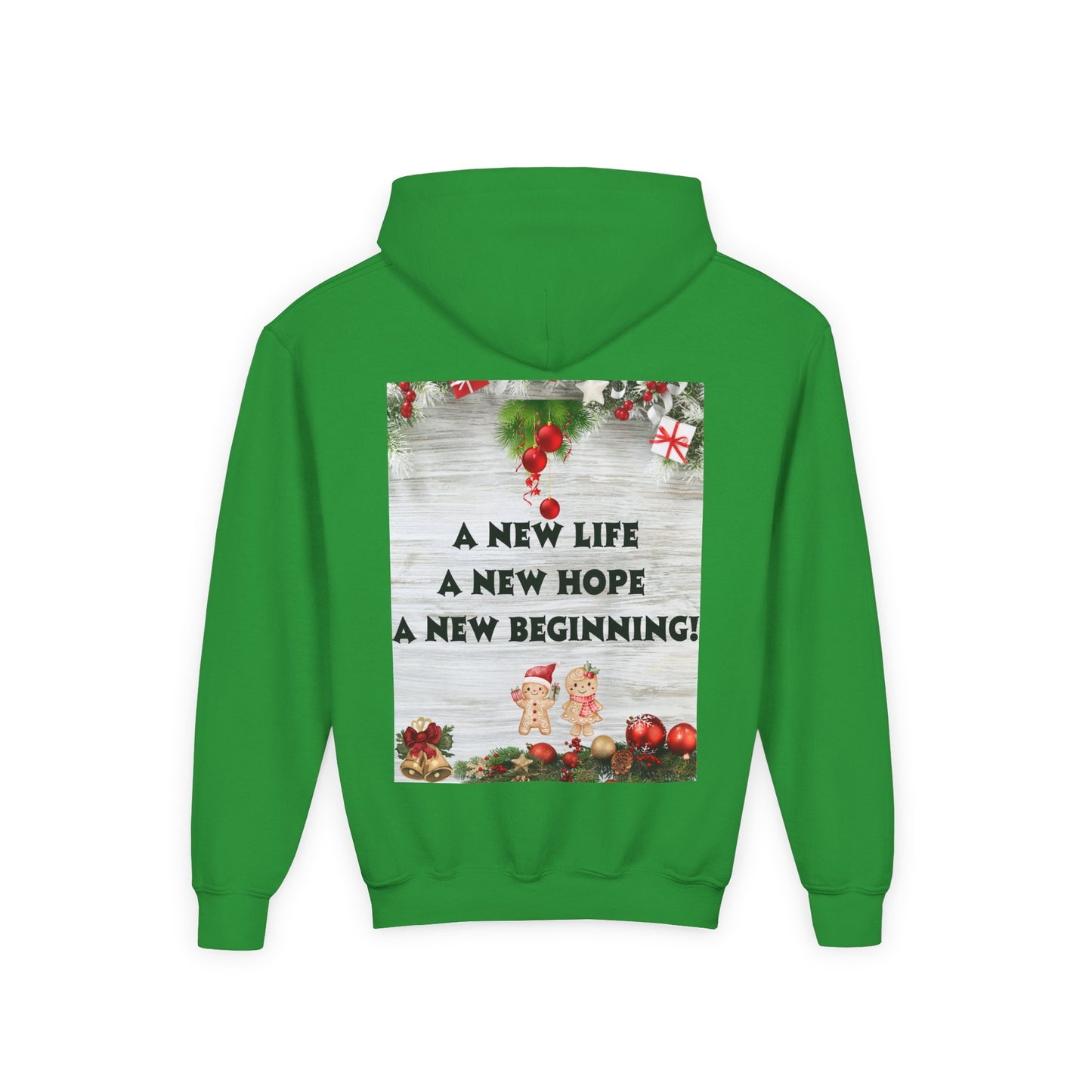 Youth Hooded Sweatshirt - Christmas Cheer, Cozy Holiday Gift, Festive Sweatshirt for Kids, Seasonal Wear, New Year Celebration