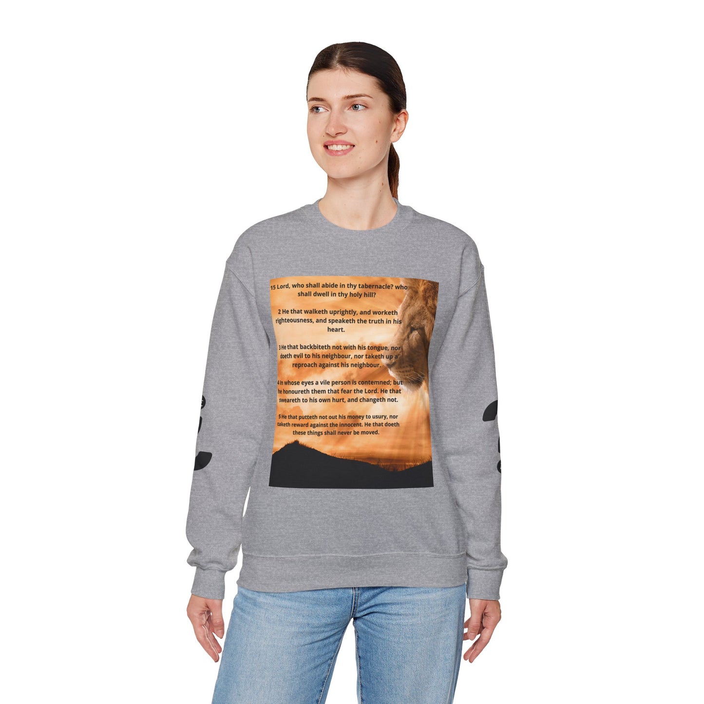 PSALM 15 Lion Crewneck Sweatshirt, Motivational Top for Animal Lovers, Gift Idea for Birthdays, Cozy Apparel for Everyday [...]