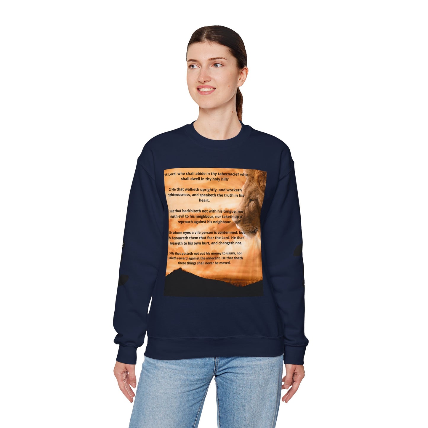 PSALM 15 Lion Crewneck Sweatshirt, Motivational Top for Animal Lovers, Gift Idea for Birthdays, Cozy Apparel for Everyday [...]