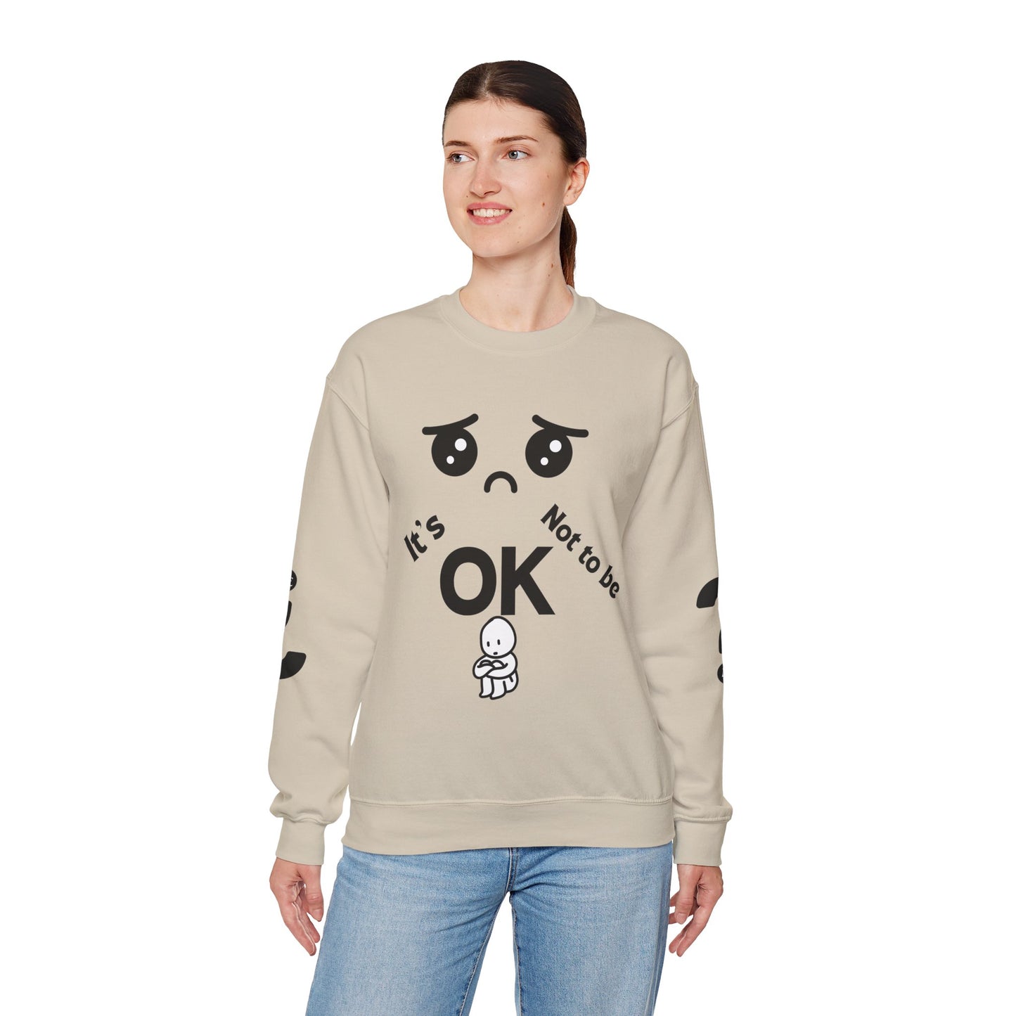 IT'S OK Inspirational Unisex Sweatshirt - Mental Health Awareness, Cozy Fashion, Self-Care Gift, Comfort Wear, Uplifting Quote