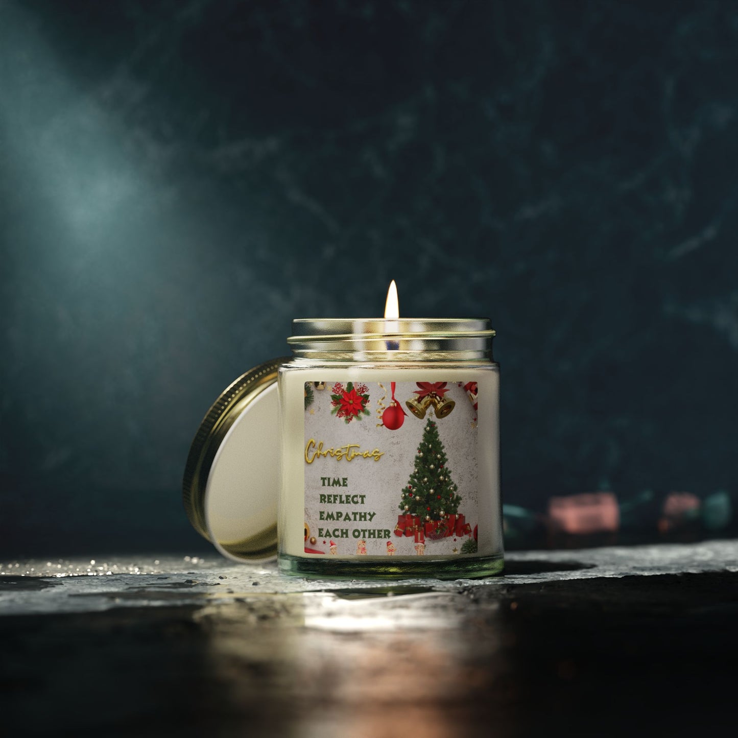 Christmas Scented Candle - Time, Reflect, Empathy, Each Other, Holiday Gift, Home Decor, Aromatherapy