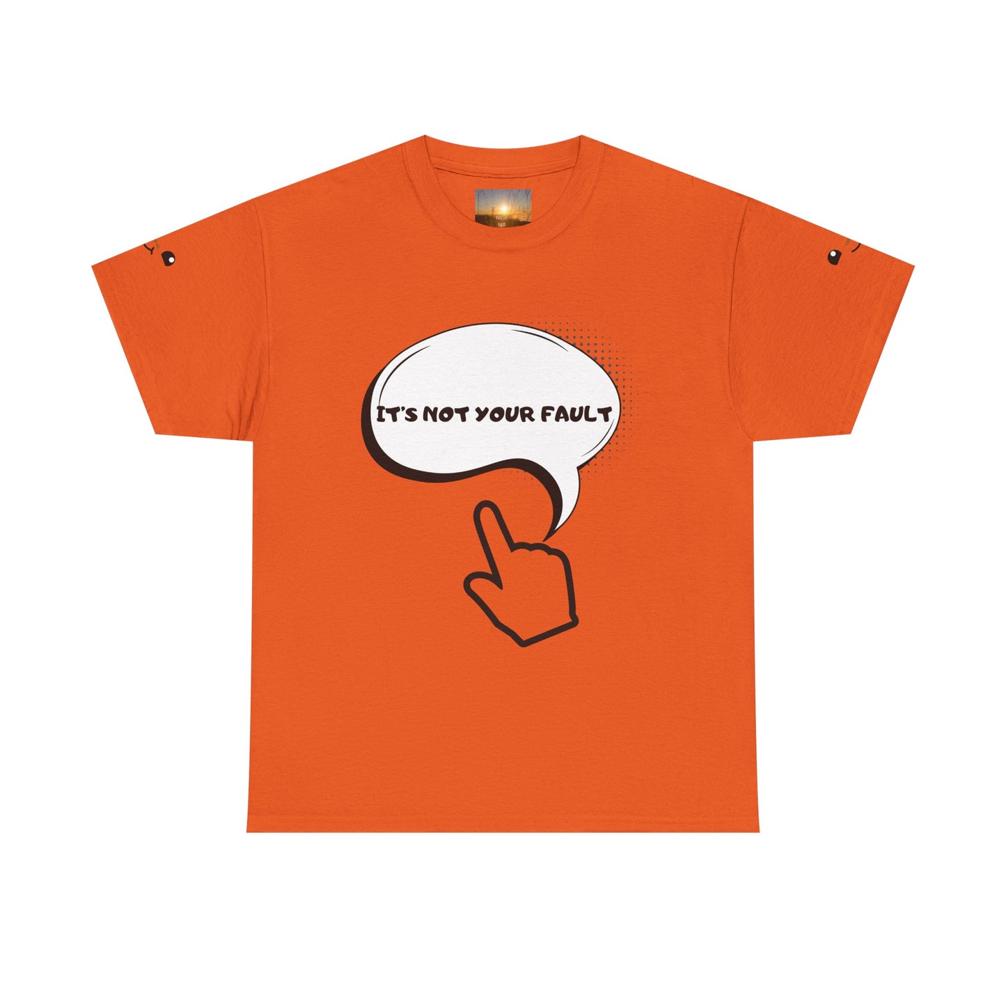 Graphic Tee — "It's Not Your Fault" Comic-Style Pointing Design