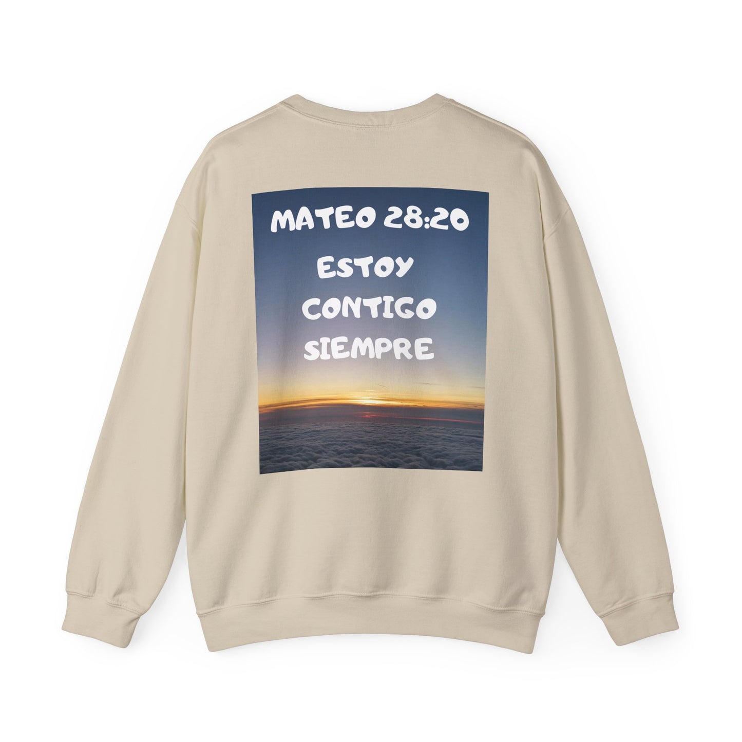 Christian Sweatshirt — Jeremías 29:11 & Mateo 28:20 Inspirational Crewneck