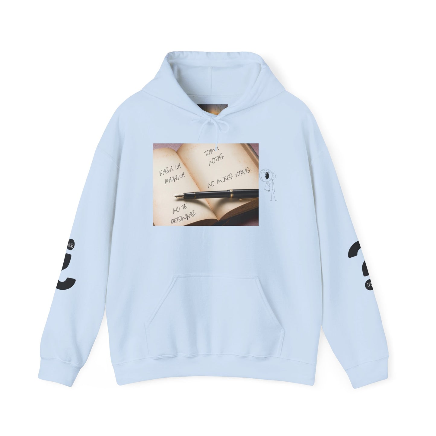 PASA LA PAGINA Inspirational Unisex Hoodie, Motivational Sweatshirt, Cozy Gift for Students, Printable Hoodie, Note-Taking Style