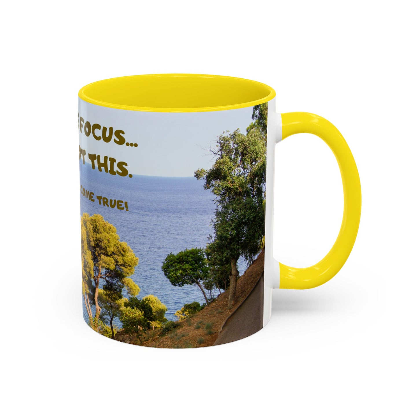 Inspirational Coastal Coffee Mug - "Don't Lose Focus... You've Got This" Accent Mug