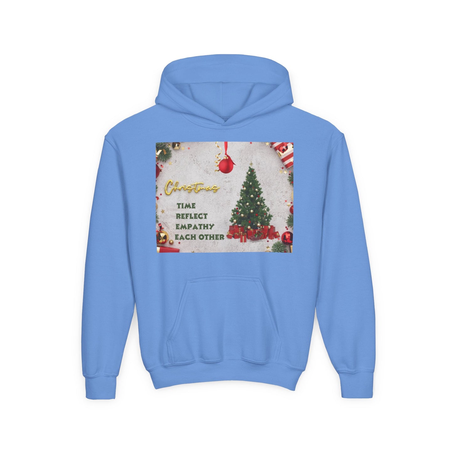 Youth Hooded Sweatshirt - Christmas Cheer, Cozy Holiday Gift, Festive Sweatshirt for Kids, Seasonal Wear, New Year Celebration