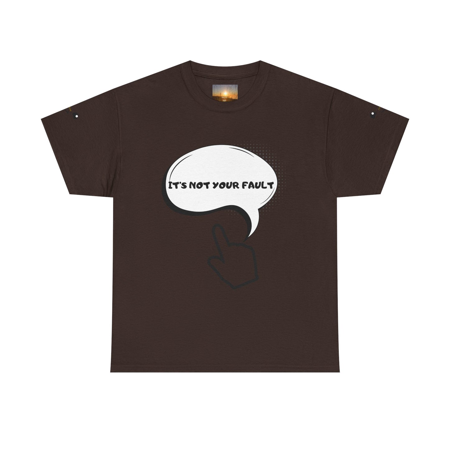 Graphic Tee — "It's Not Your Fault" Comic-Style Pointing Design
