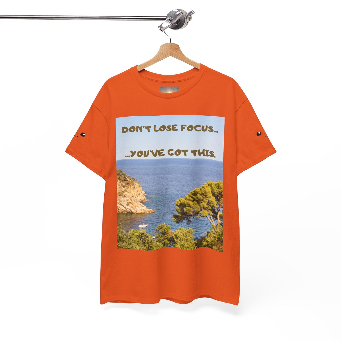 Motivational Tee — "Don't Lose Focus, You've Got This" Beach Graphic