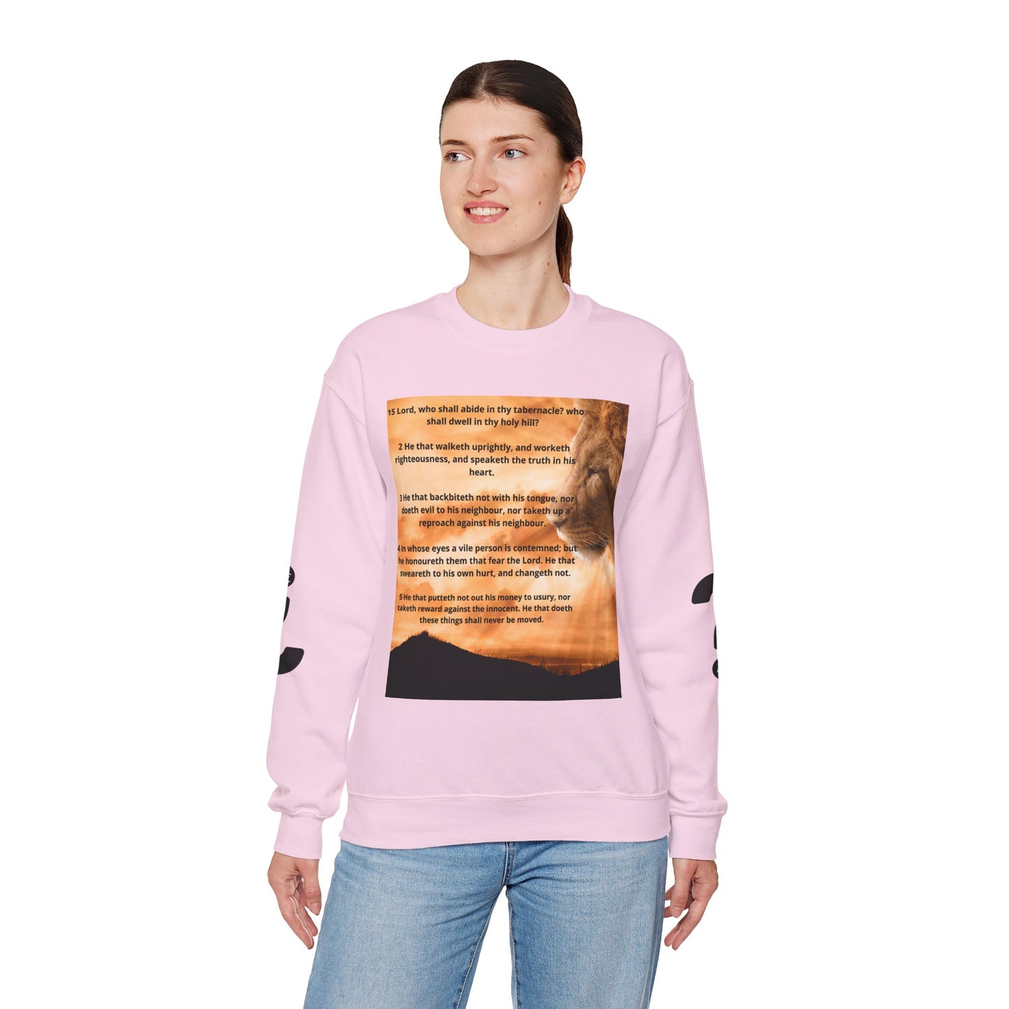 PSALM 15 Lion Crewneck Sweatshirt, Motivational Top for Animal Lovers, Gift Idea for Birthdays, Cozy Apparel for Everyday [...]