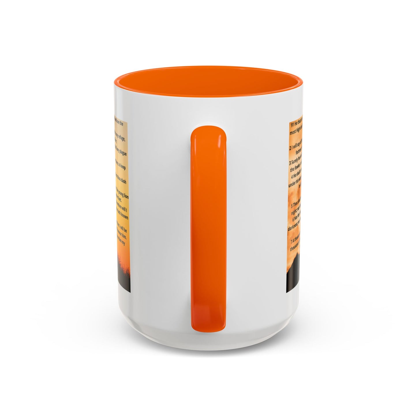 PSALM 91 Inspirational Lion Accent Coffee Mug | Motivational Gift, Scripture Mug, Unique Home Decor, Faith-Based Coffee Cup, Lion Design
