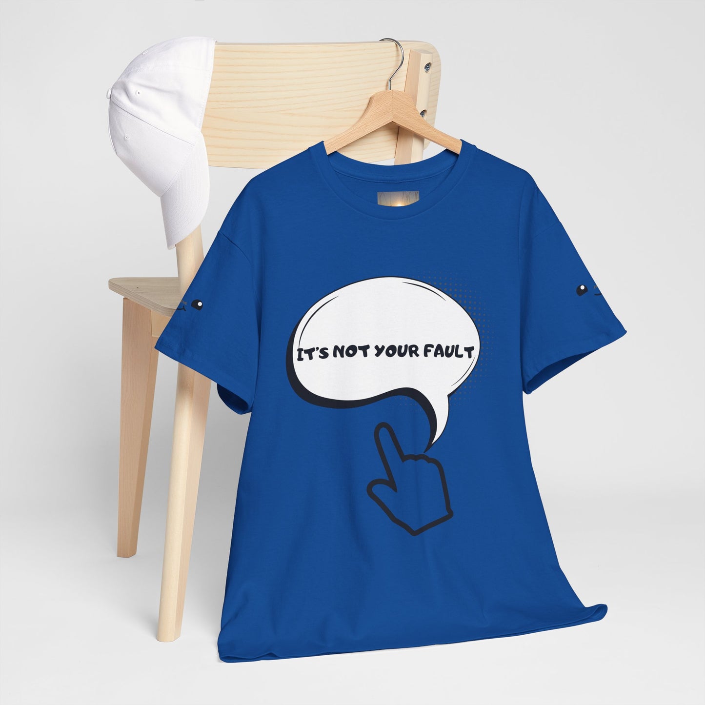 Graphic Tee — "It's Not Your Fault" Comic-Style Pointing Design