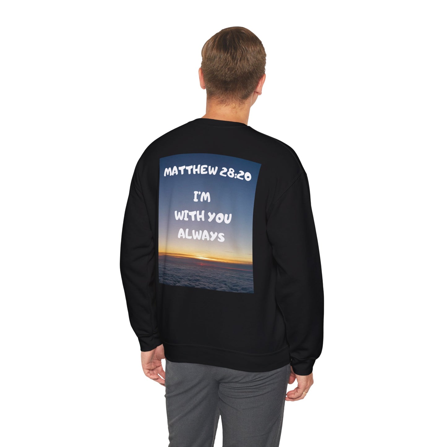 "Jeremiah 29:11 / Matthew 28:20" Christian Crewneck Inspirational Bible Verse Sweatshirt