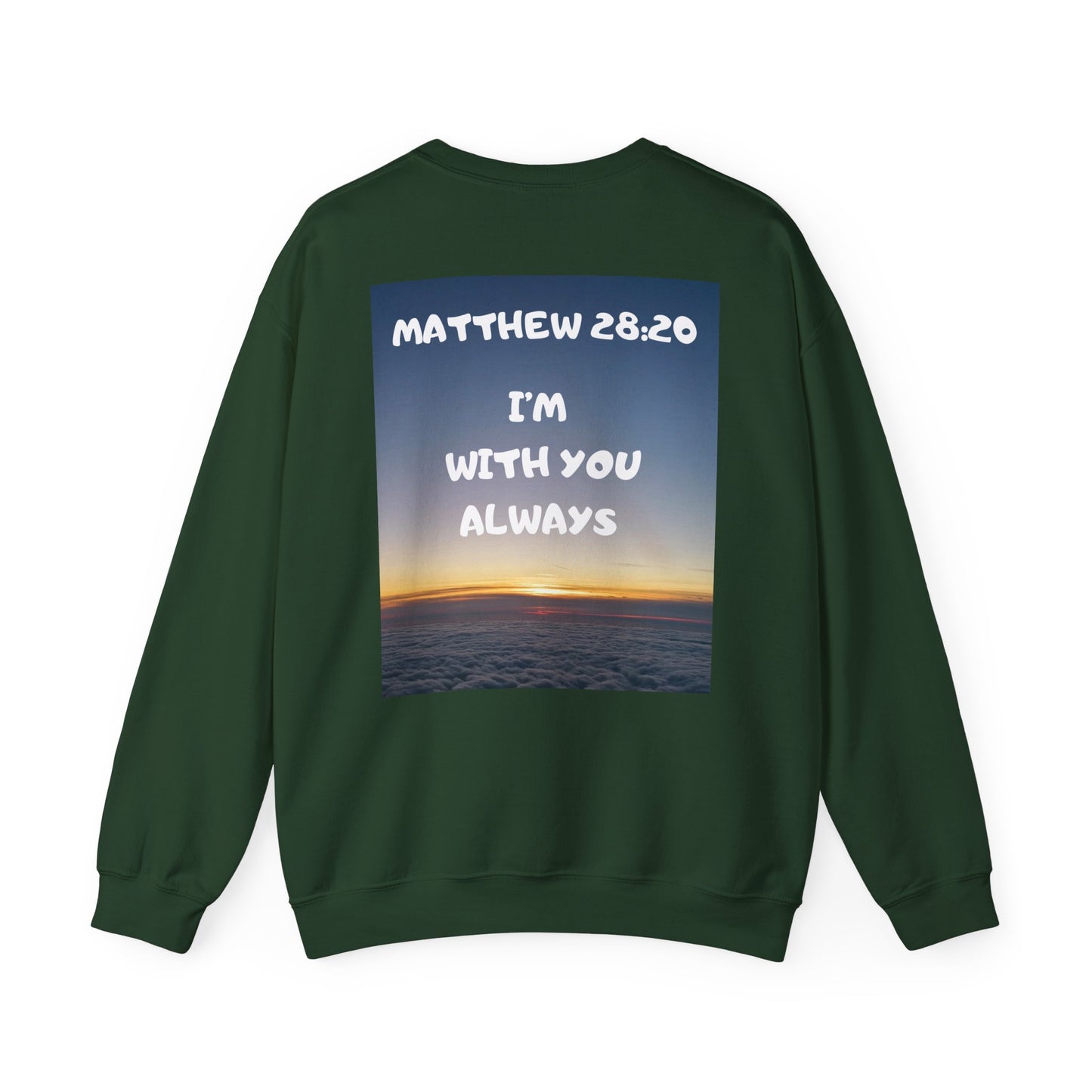 "Jeremiah 29:11 / Matthew 28:20" Christian Crewneck Inspirational Bible Verse Sweatshirt
