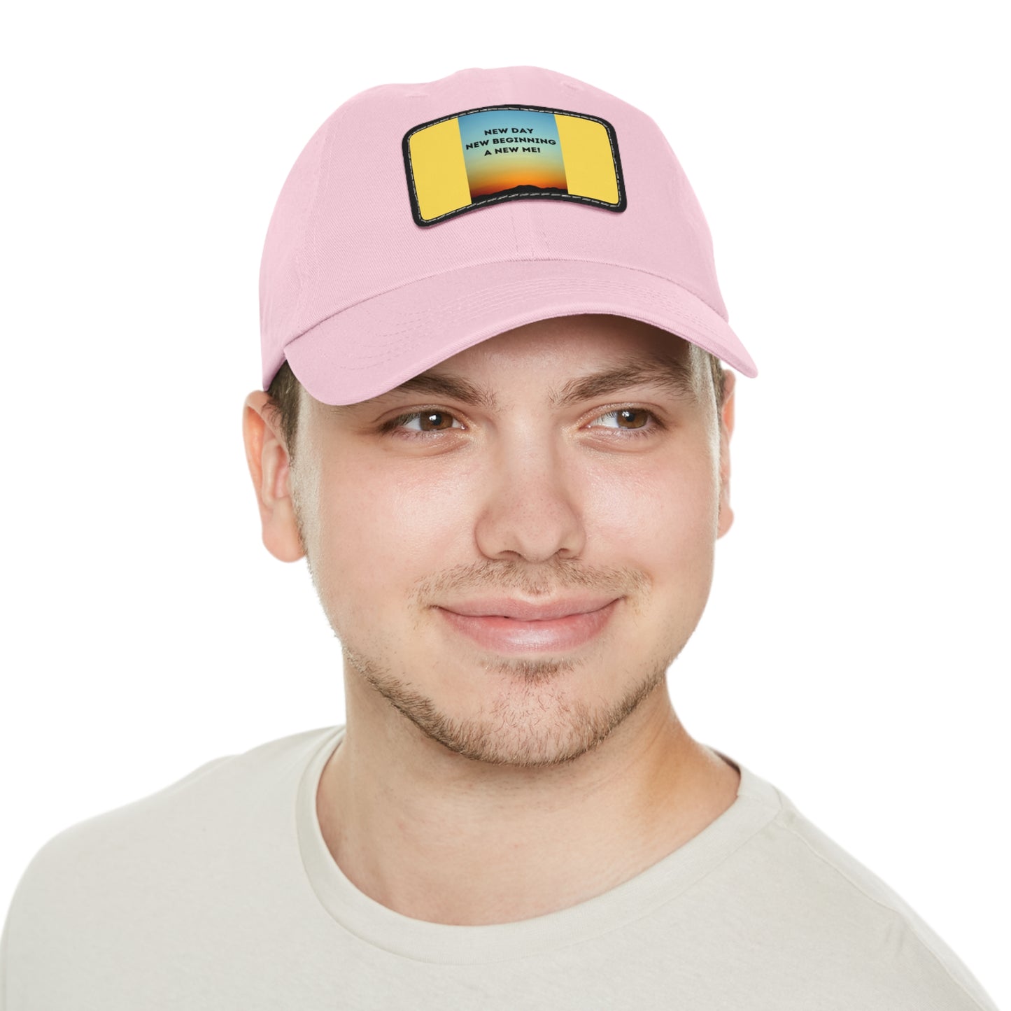 NEW DAY NEW BEGINNING A NEW ME Hat with Leather Patch (Rectangle)